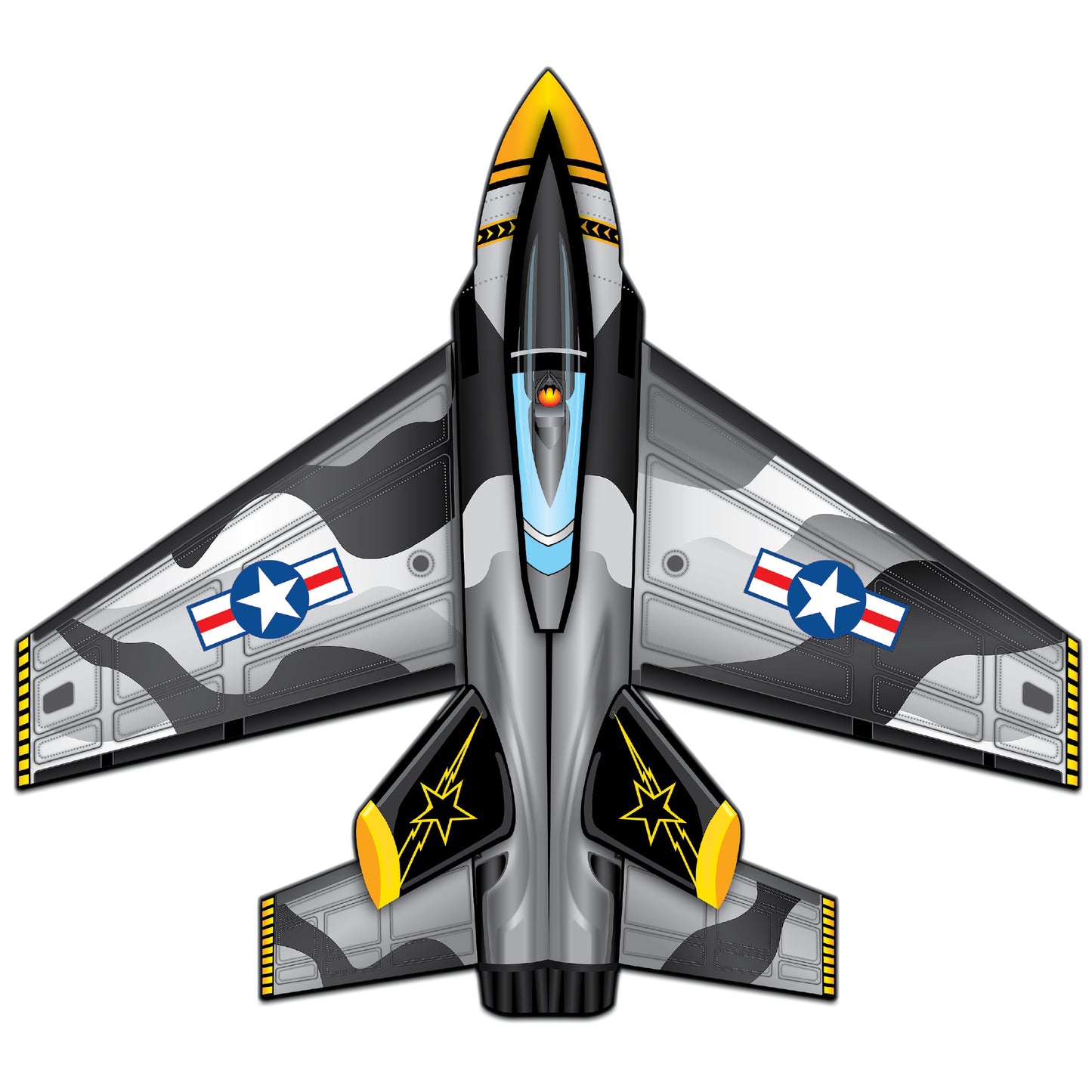 WindNSun SuperSize Ultra JetFighter Ripstop Nylon Fighter Jet Airplane Kite, 57 Inches Wide