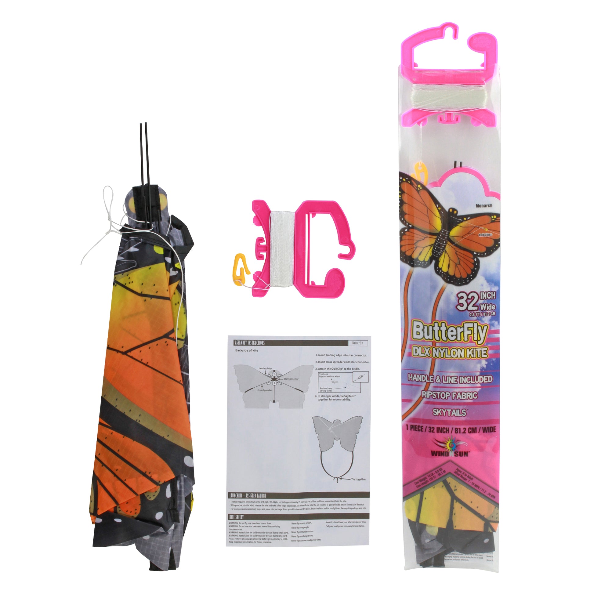 windnsun butterfly monarch nylon kite package