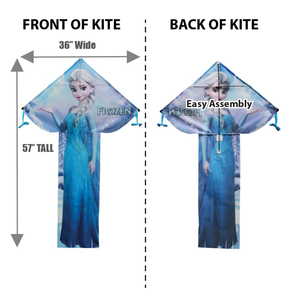 WindNSun BreezyFliers 57 Frozen Elsa + X Kites SkyFlier 50 Frozen Nylon Kite Bundle dimensions