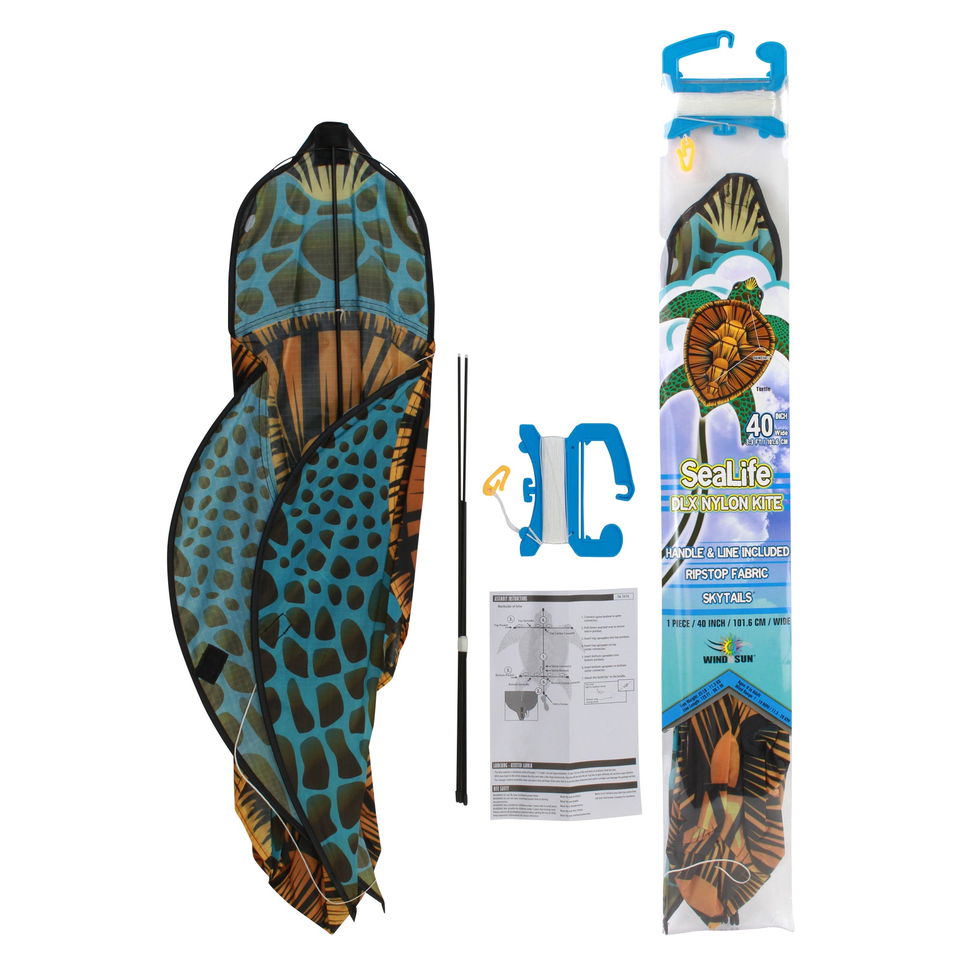 windnsun sealife seaturtle nylon kite package