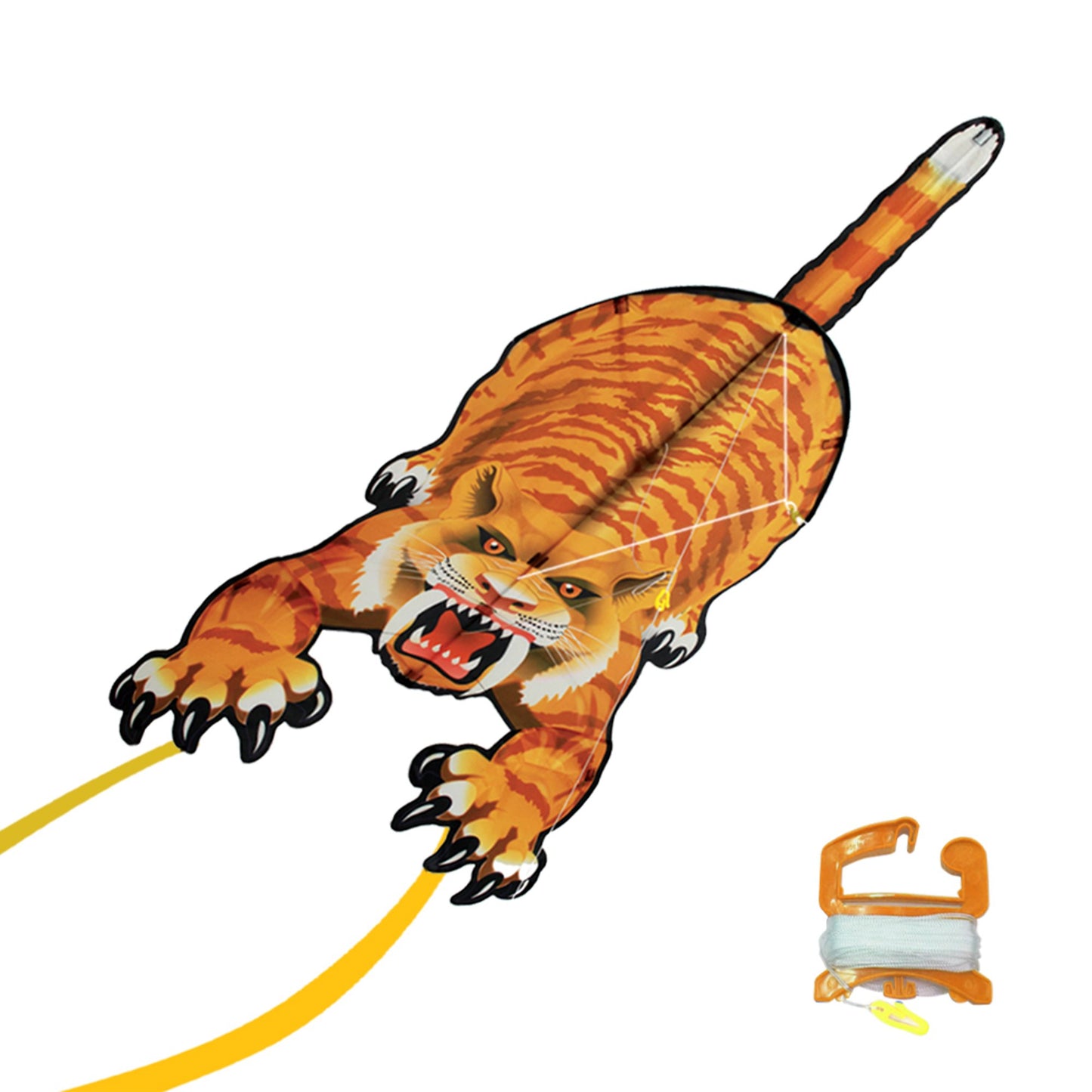 WindNSun DinoSoars SabreTooth Nylon Kite photo showing handle