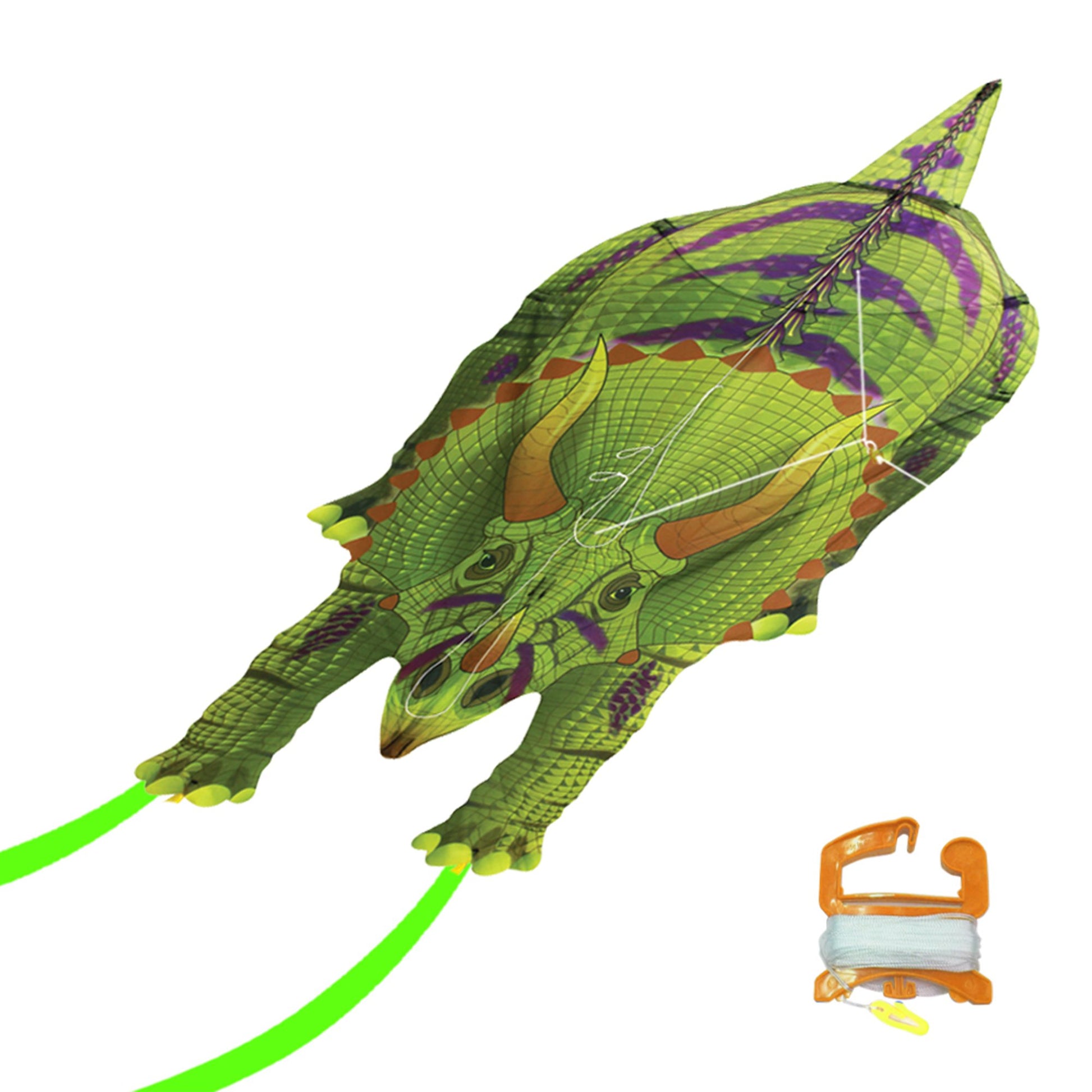 windnsun dinosoars triceratops nylon kite
