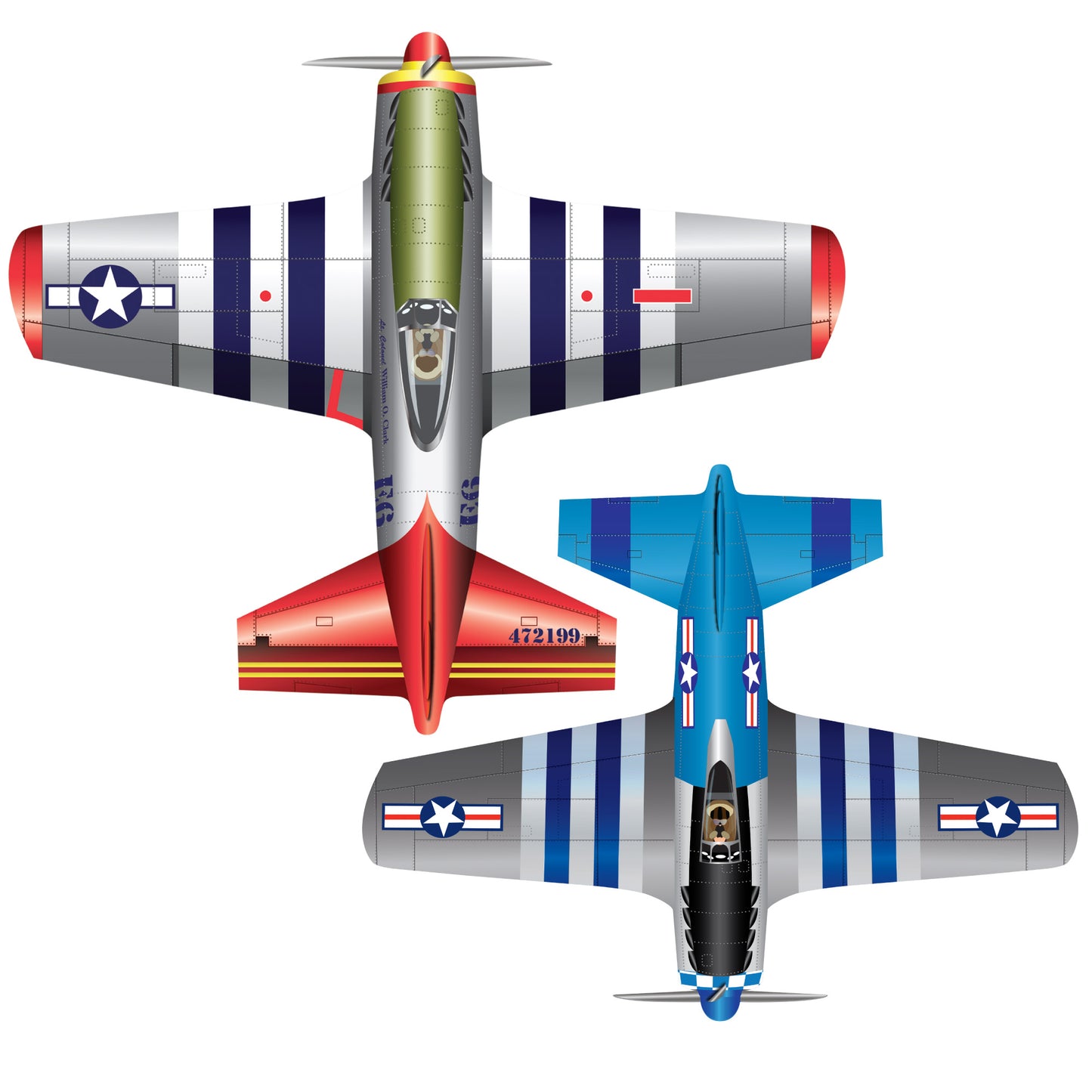 Image of WindNSun FlightZone P-51 Mustang + X Kites RareAir P-51 Mustang Nylon Kite Bundle