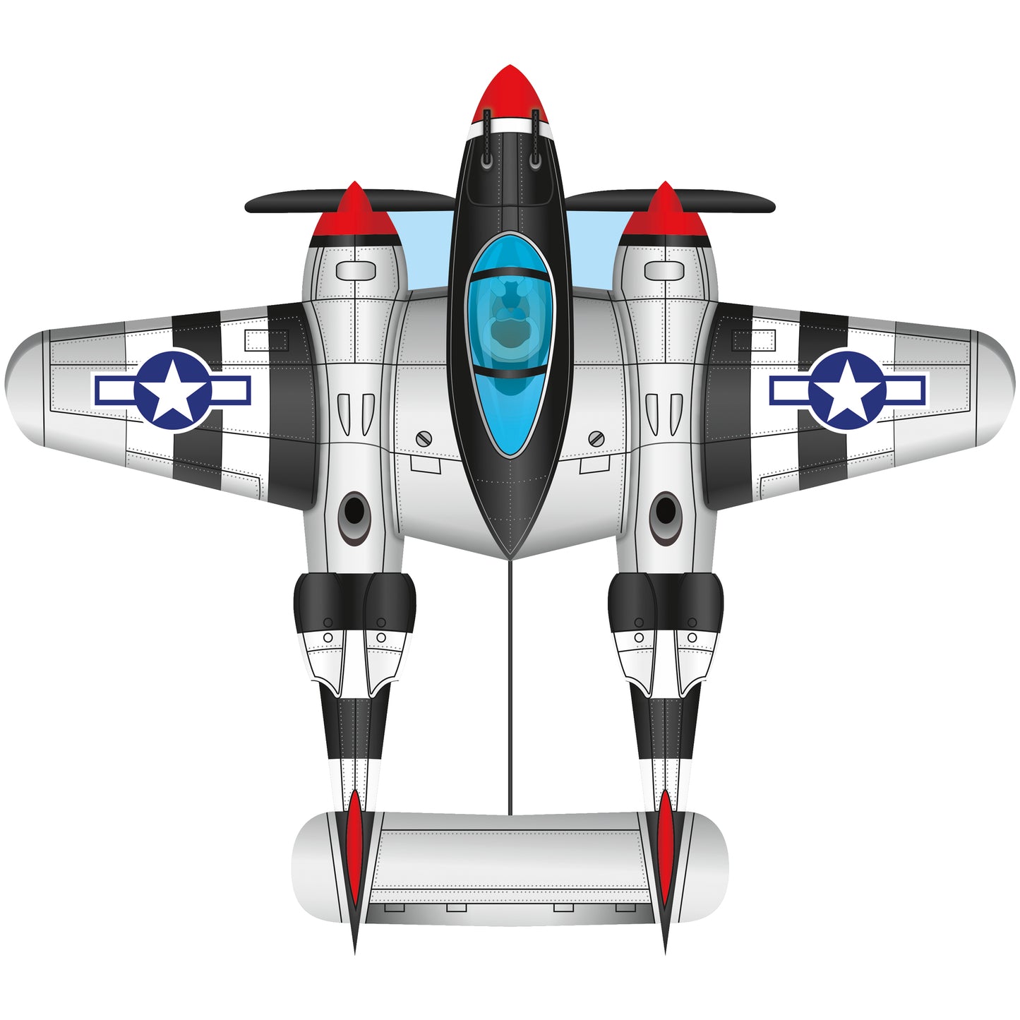 WindNSun SuperSize Ultra P-38 Lightning Ripstop Nylon Airplane Kite Product Image