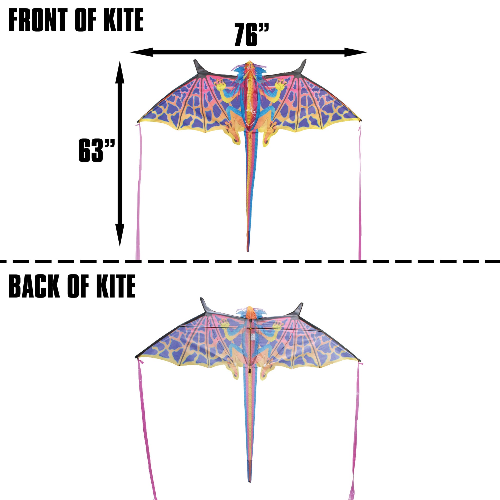 WindNSun SuperSize Ultra 3D Dragon Ripstop Nylon Dragon Kite  Product Dimensions