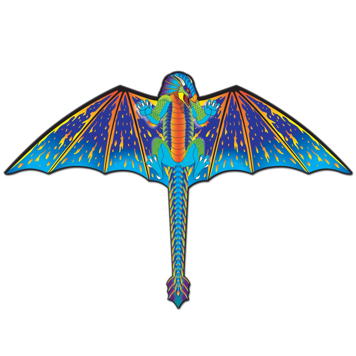 WindNSun SuperSize 2-D Blue Dragon Ripstop Nylon Dragon Kite