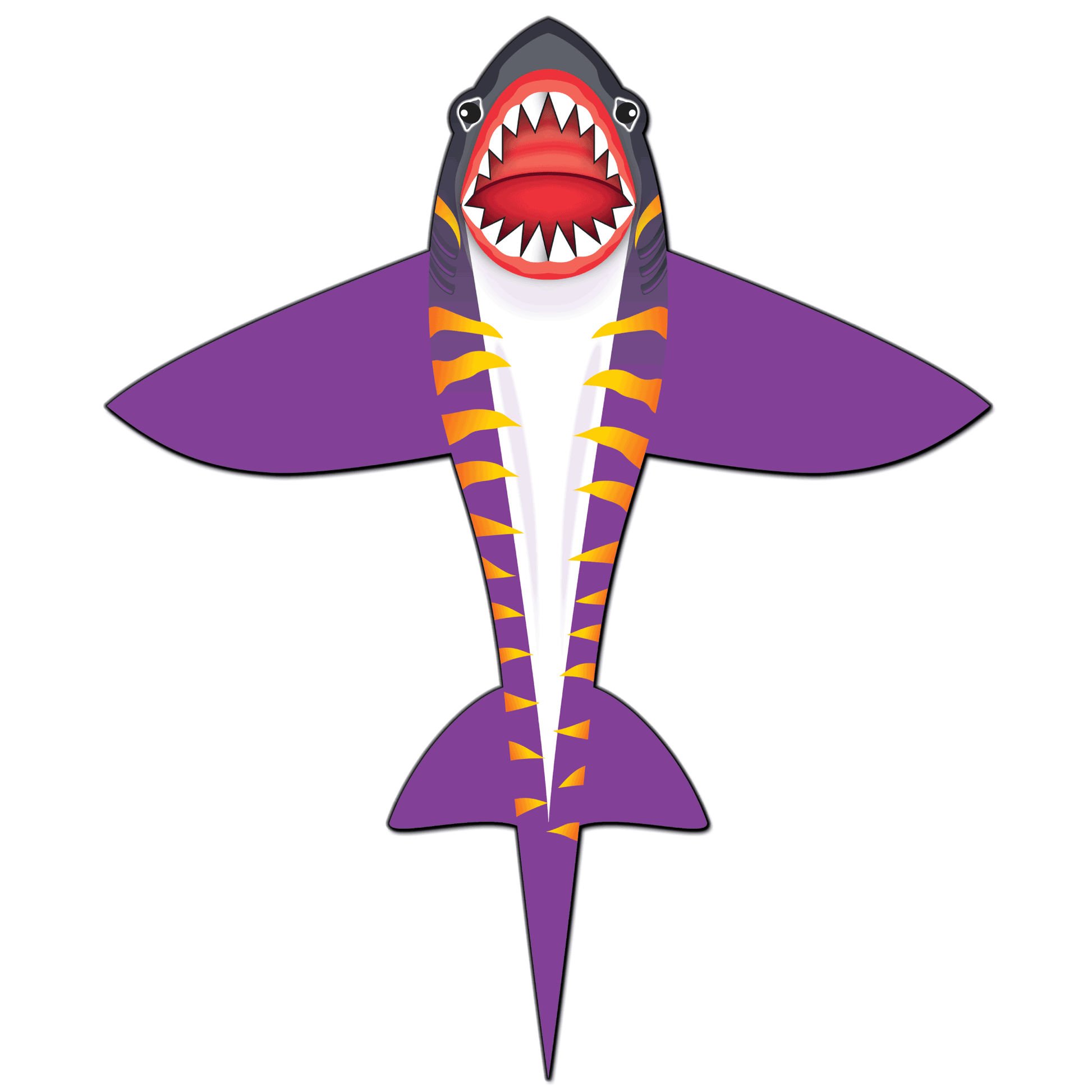 WindNSun SuperSize 2-D Tiger Shark Ripstop Nylon Figure Kite, 72 Inches Tall