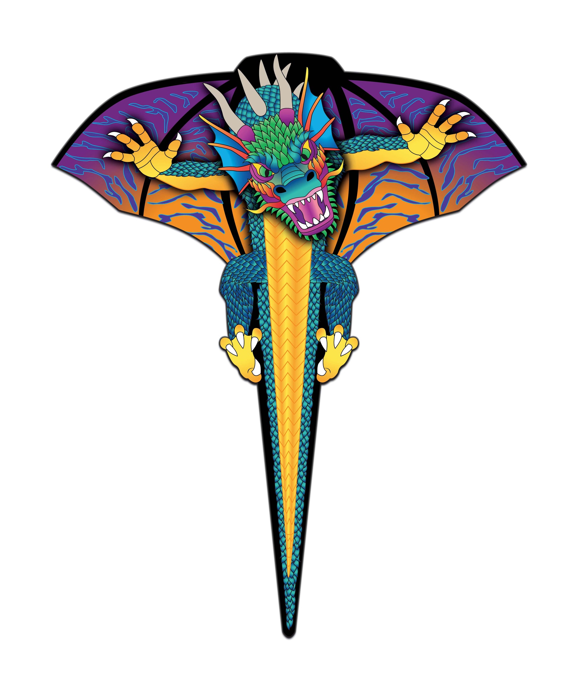 WindNSun SuperSize 2-D Dragon Ripstop Nylon Dragon Kite, 65 Inches Tall