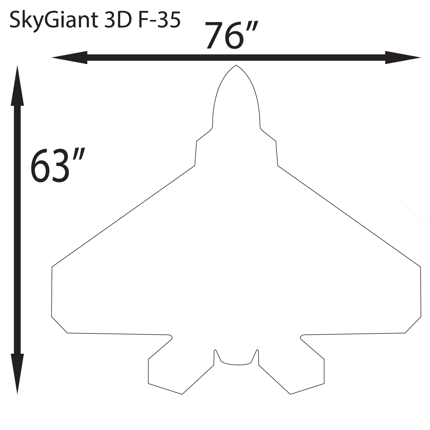 WindNSun SkyGiant F-35 Lightning II Ripstop Nylon Jet Kite, 70 Inches Wide