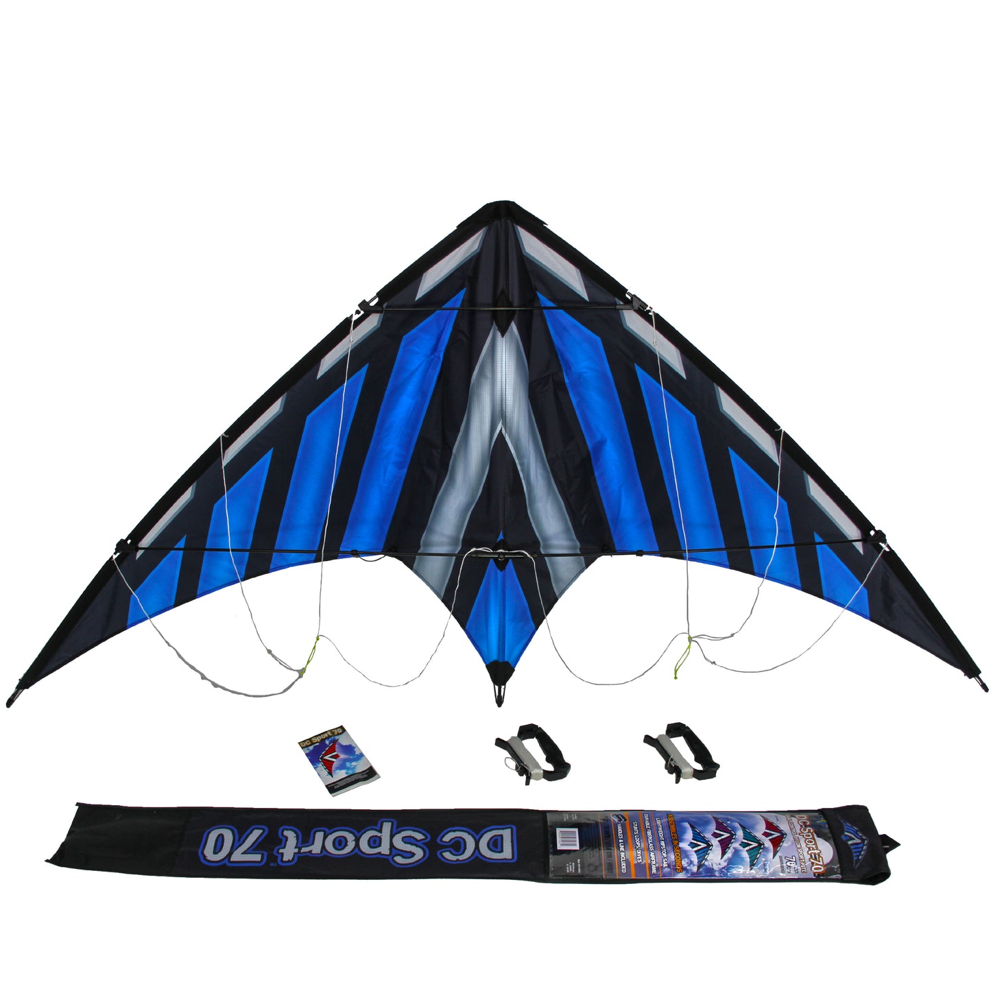 WindNSun NK93 + DC Sport 70 Dual Control Stunt Sport Kite Bundle in Blue