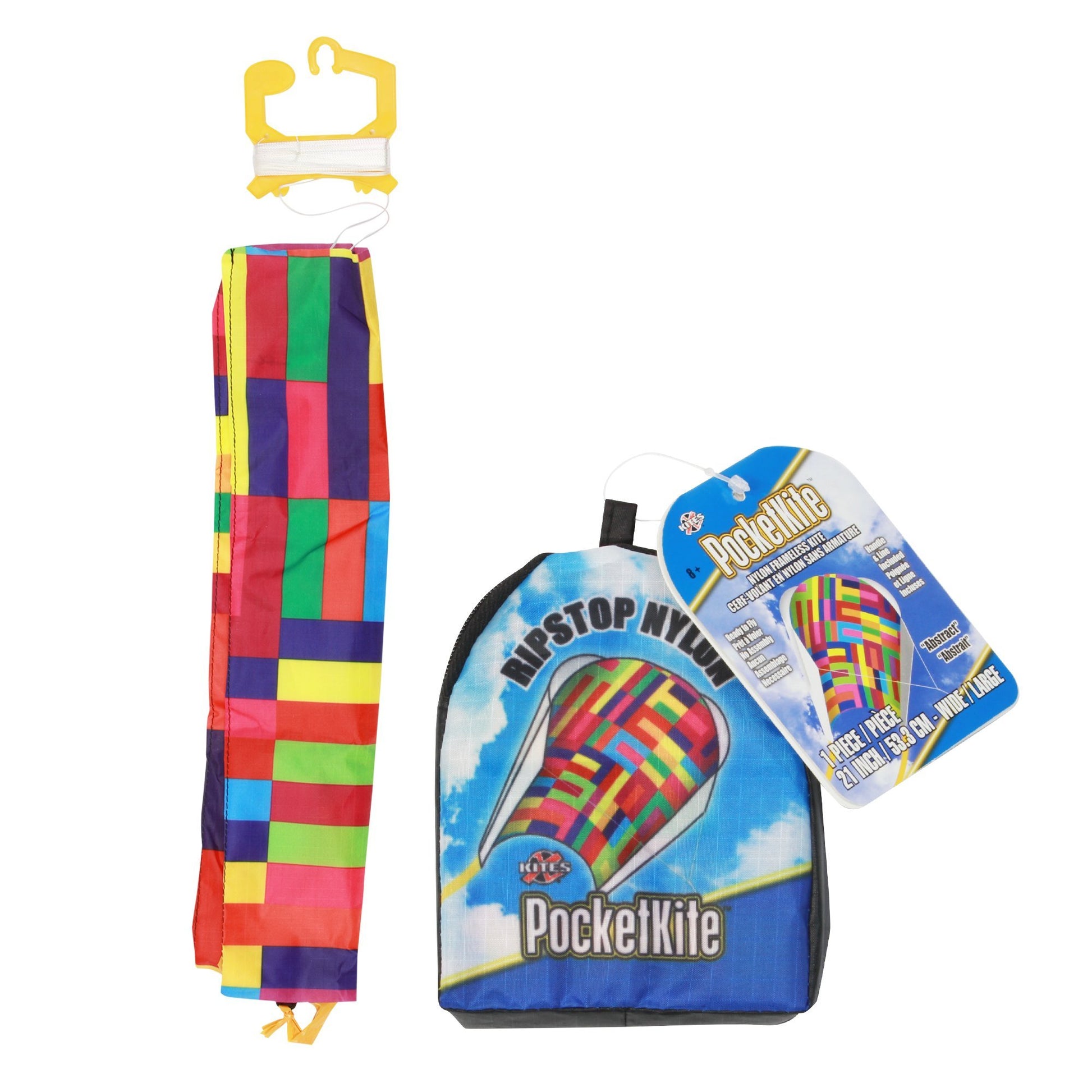 X Kites SkyFoil Rainbow + Pocket Kite Abstract Parafoil Kite Bundle - No Assembly Required dimensions
