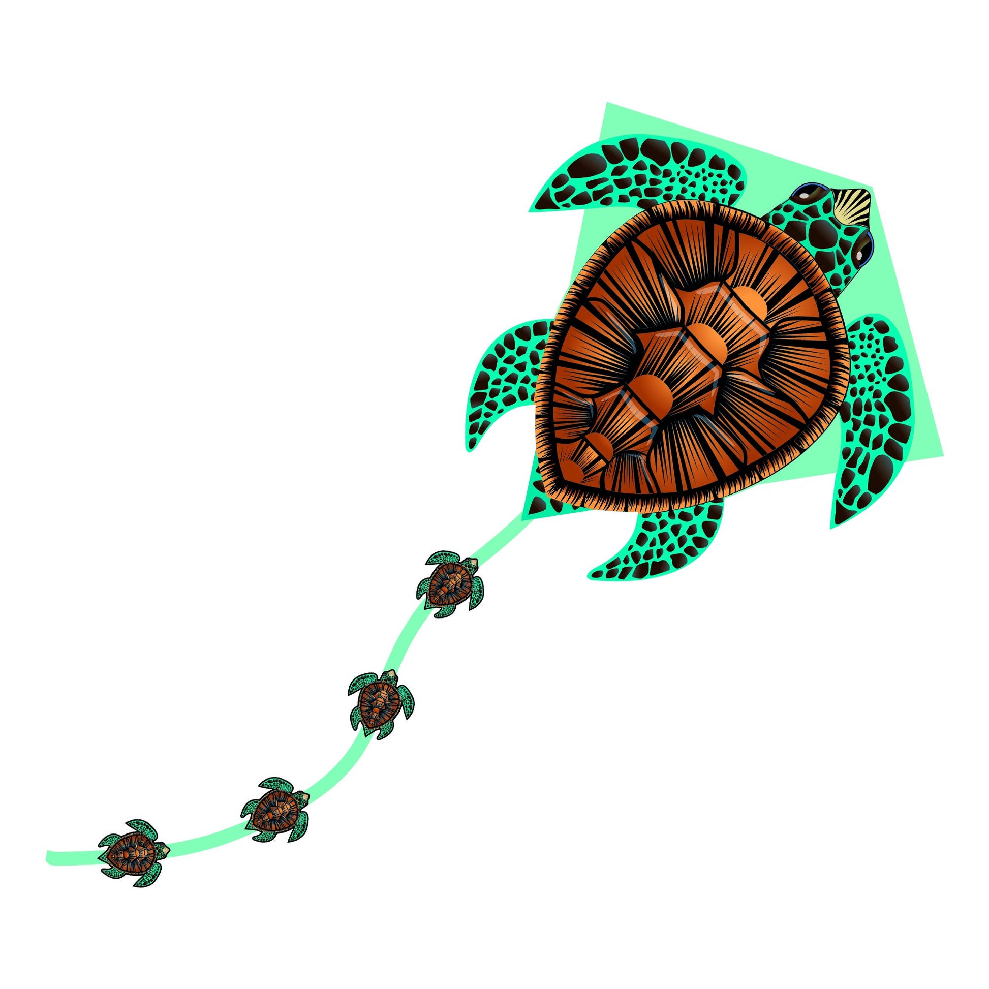 X Kites DLX Diamond SeaTurtle + WindNSun MiniDiamond SeaTurtle Nylon Kite Bundle Product Image