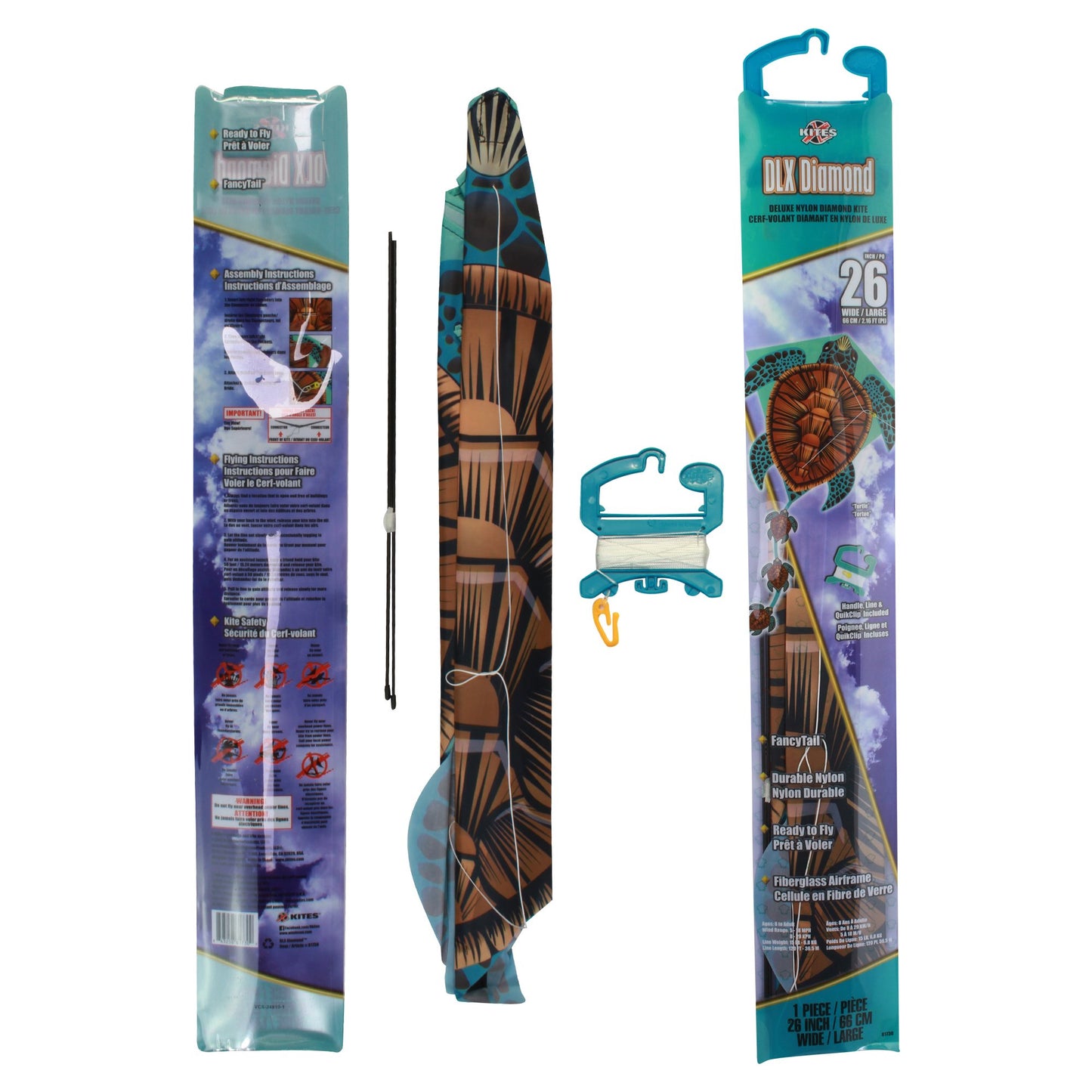 X Kites DLX Diamond SeaTurtle + WindNSun MiniDiamond SeaTurtle Nylon Kite Bundle lifestyle shot