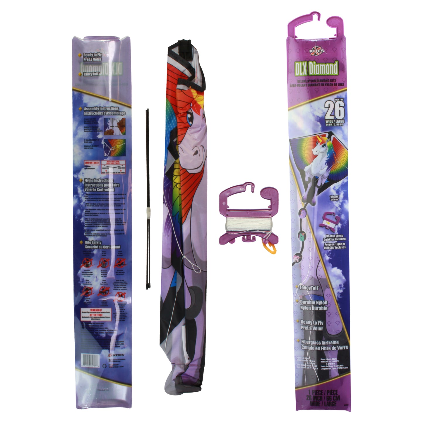 X Kites DLX Diamond Unicorn Nylon Kite photo of product in use