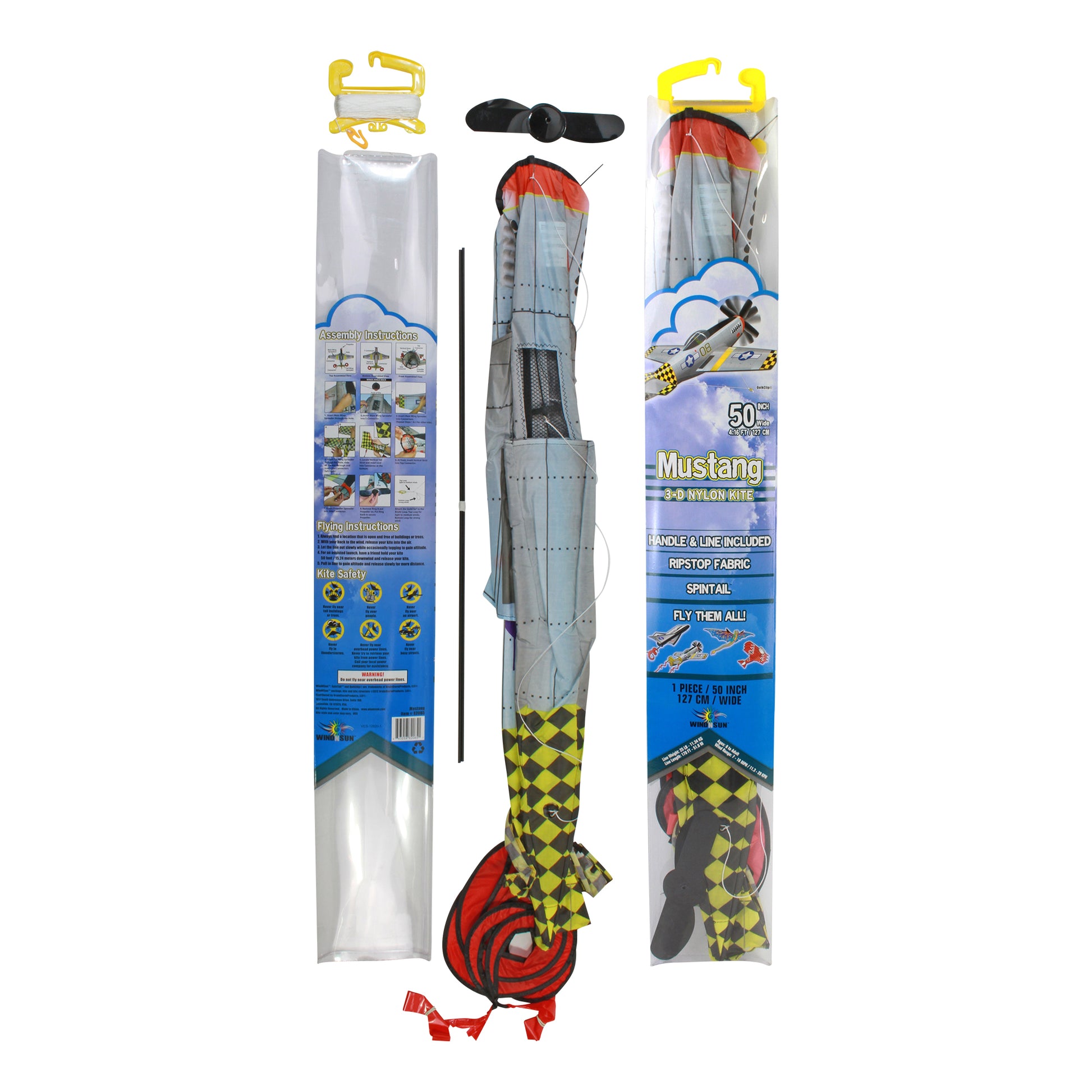 windnsun supersize 3d mustang nylon kite package