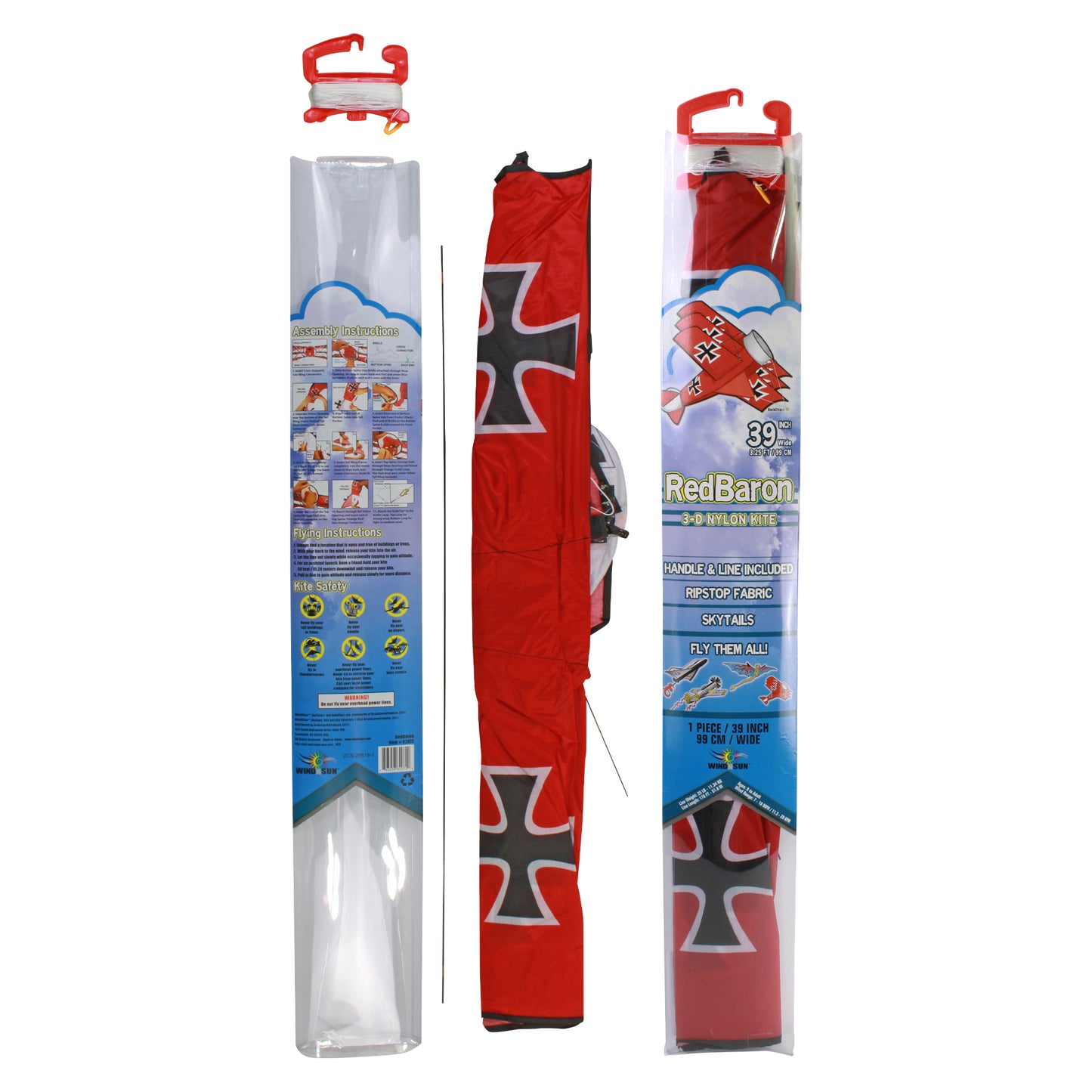 windnsun supersize 3d red baron nylon kite package