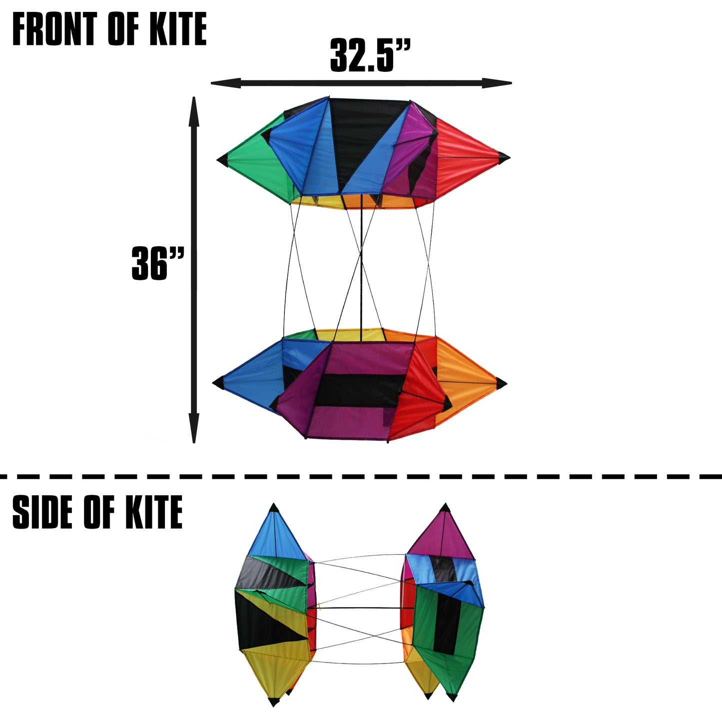 WindNSun SuperSize Cellular SpinBox Ripstop Nylon Cellular Kite Product Dimensions