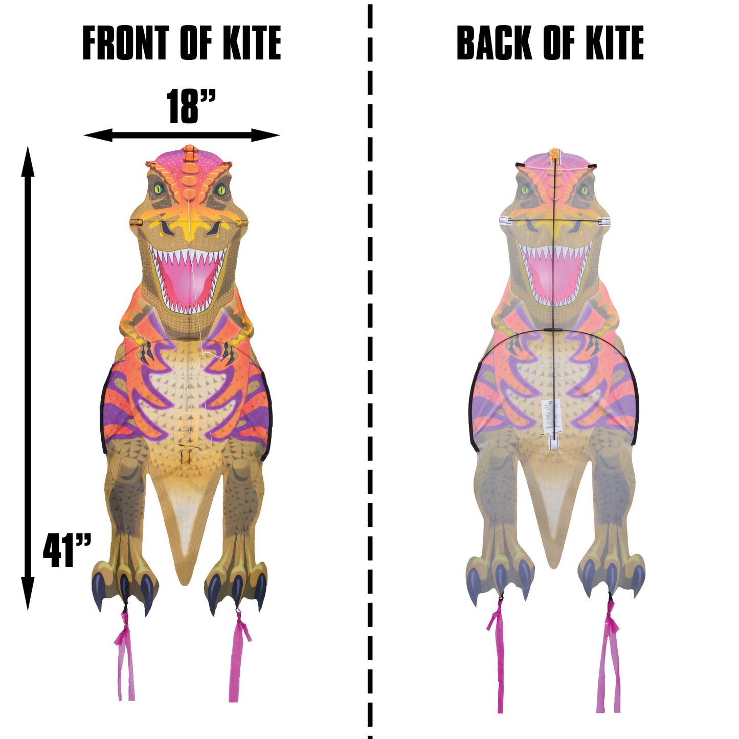 X Kites DinoKite T-rex Nylon Dinosaur Kite Product Dimensions
