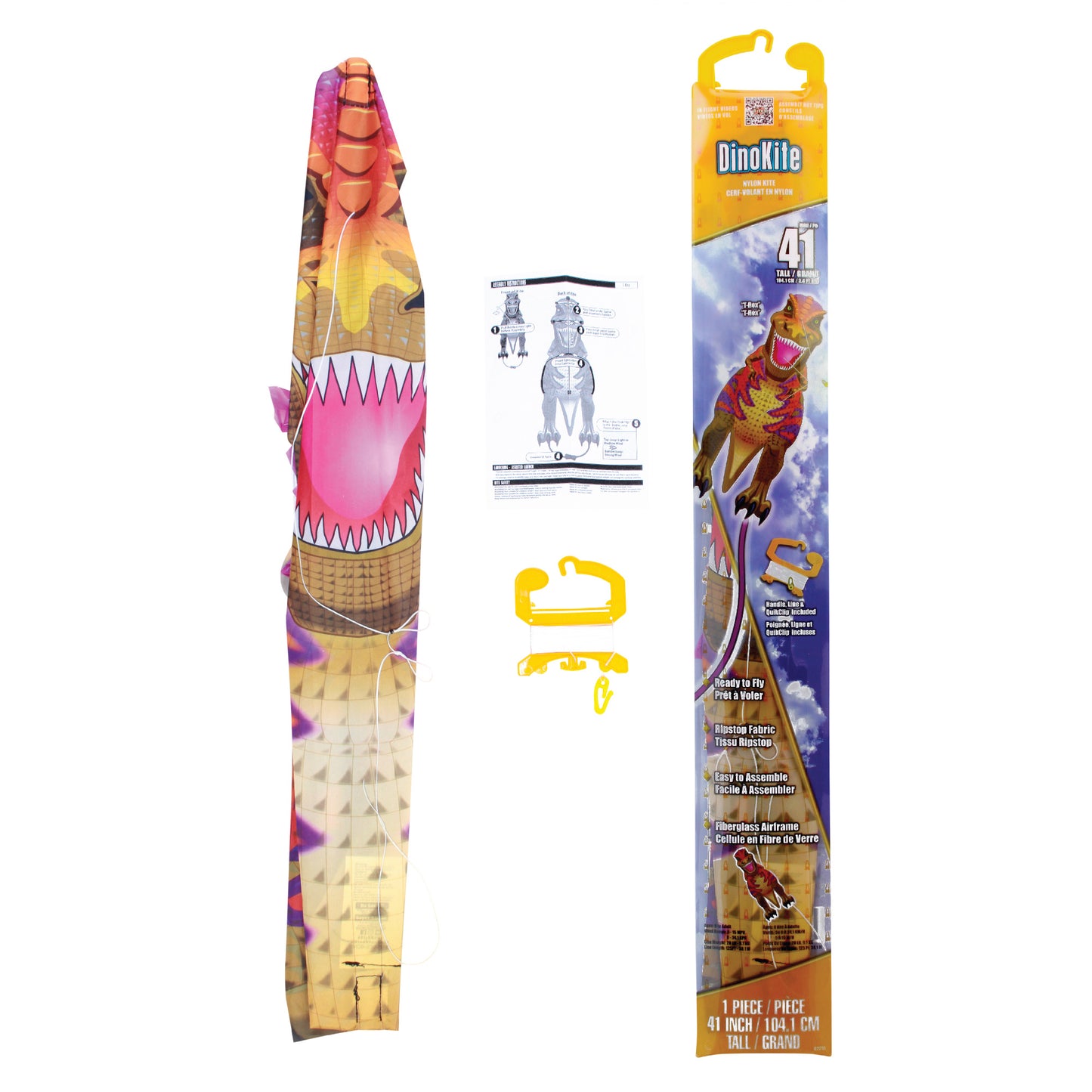 X Kites DinoKite T-rex Nylon Dinosaur Kite Product Packaging