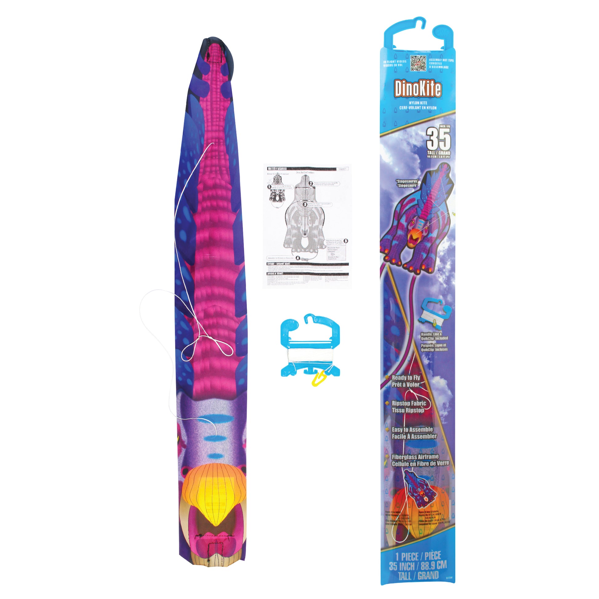 X Kites DinoKite Stegasaurus Nylon Dinosaur Kite  Product Packaging