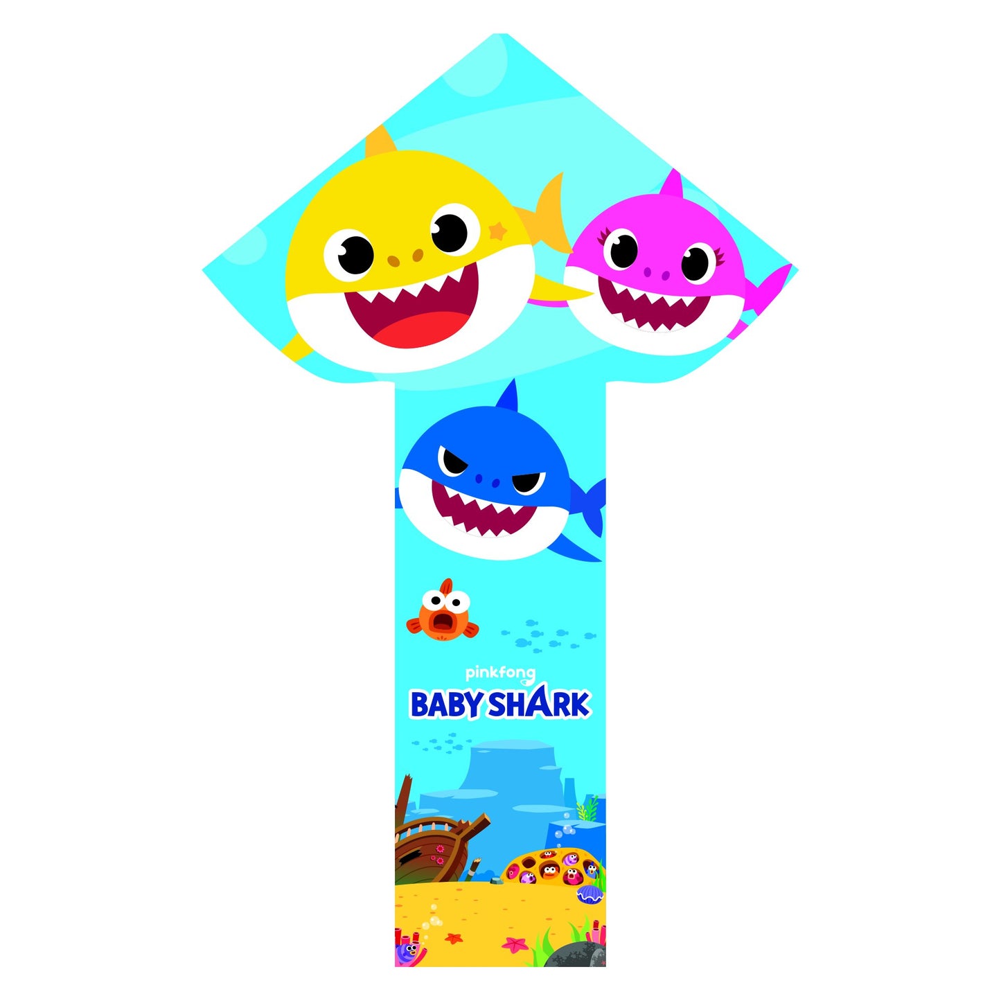 X Kites Skyflier 50 Baby Shark Nylon Kite, 50 Inches Tall