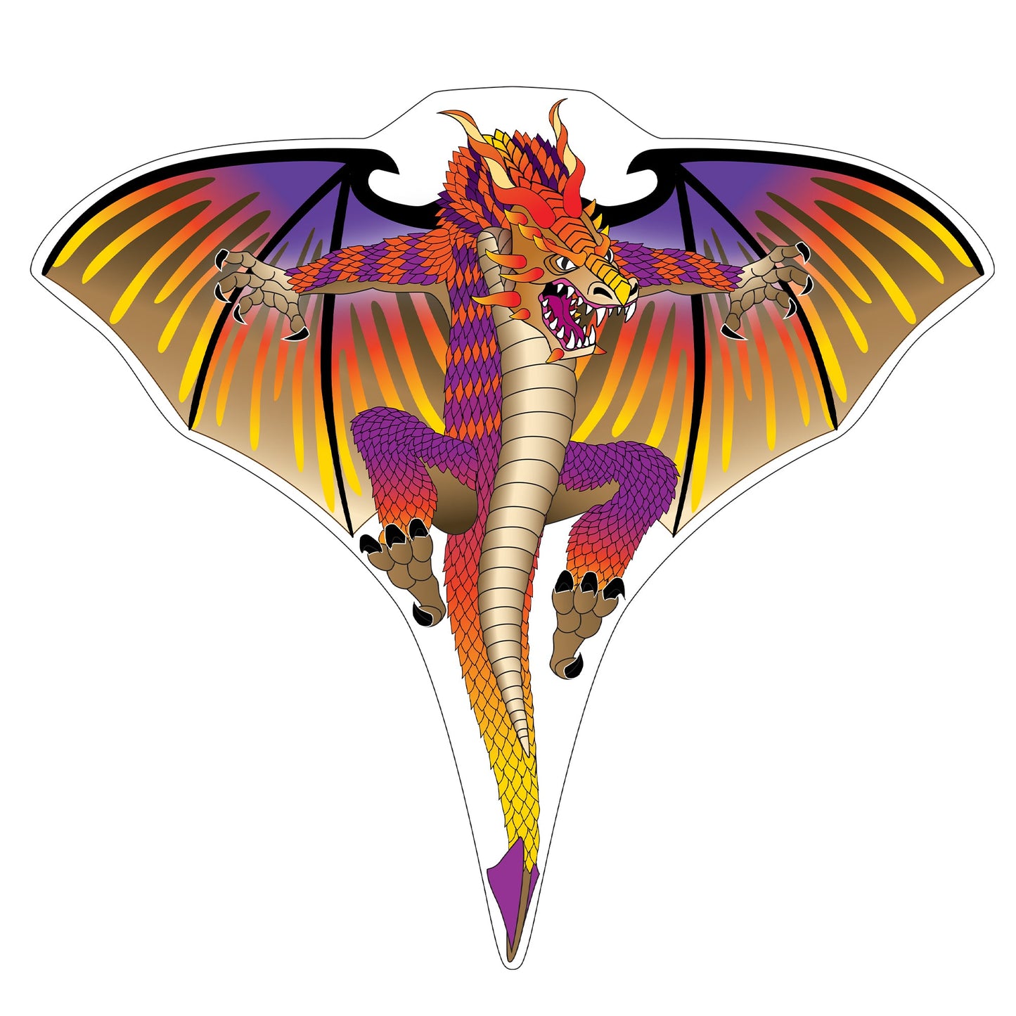 X Kites 28in Dragon Fire Poly Dragon Kite, 28 Inches Tall