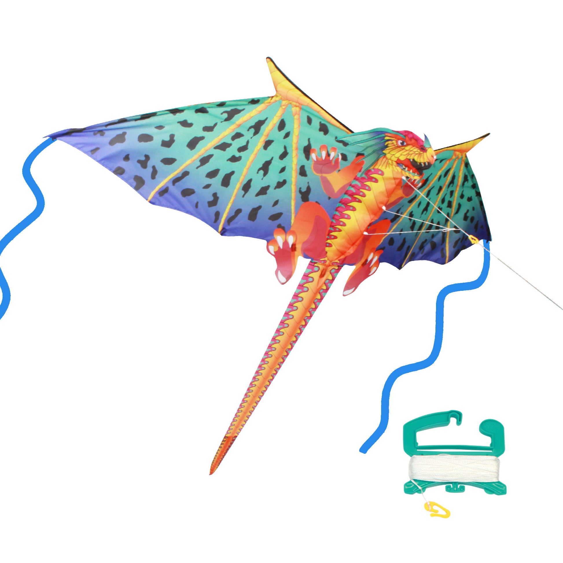 X Kites Air Watch Dragon DLX 3D Nylon Kite photo showing handle