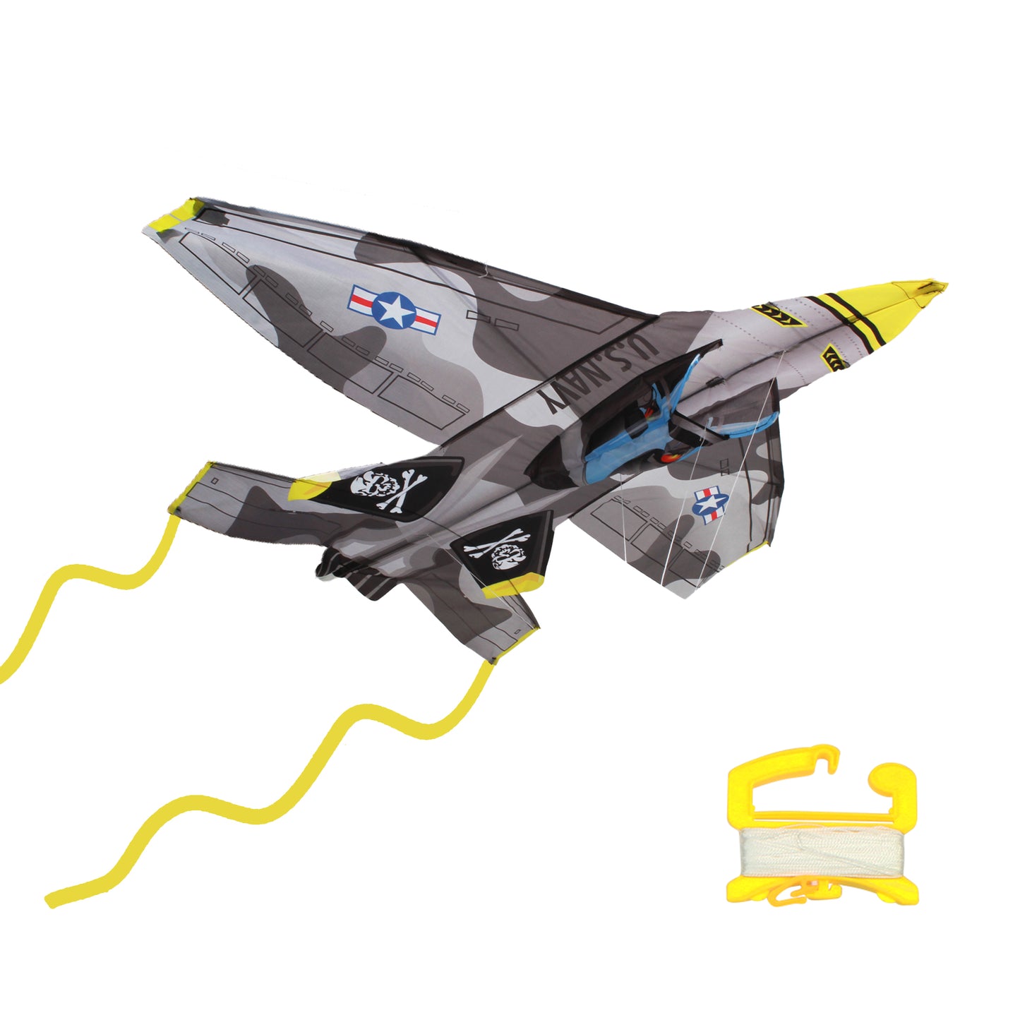 X Kites Air Watch Jet DLX 3D Nylon Kite photo showing handle