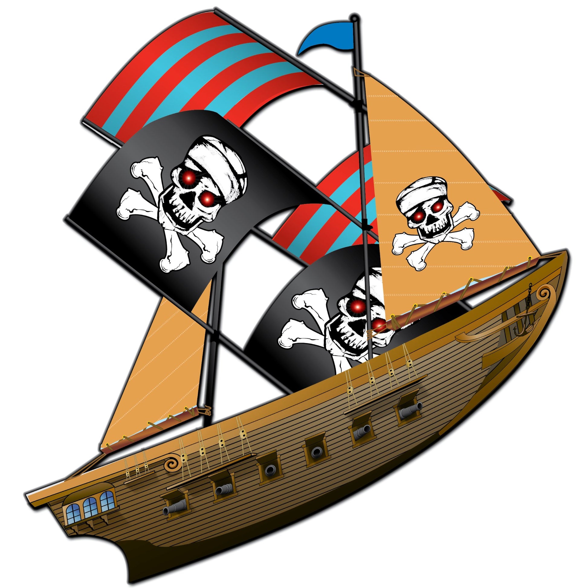 X Kites Air Watch PirateShip DLX 3D Nylon Kite Product Image