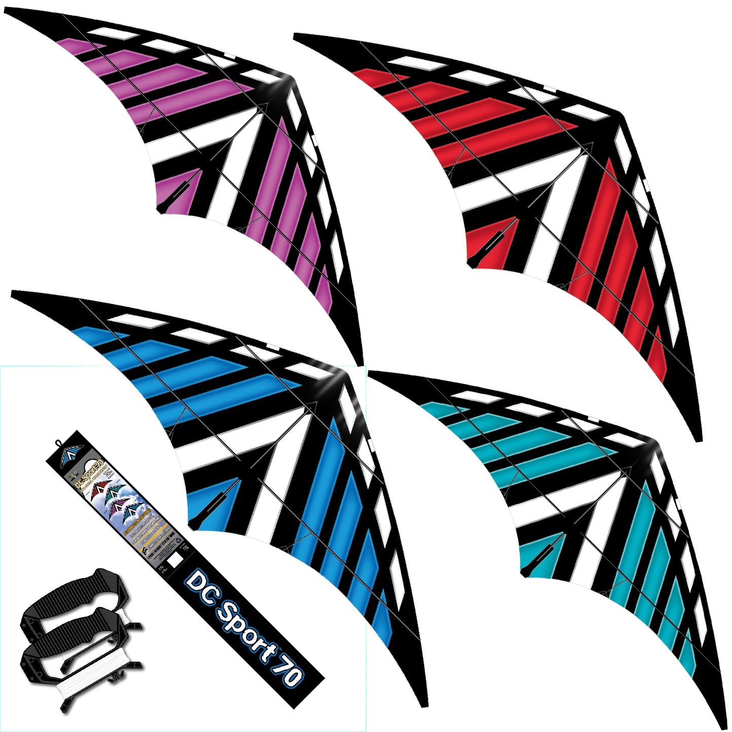 WindNSun DC Sport 70 Dual Control Ripstop Nylon Delta Stunt Kite, 70 inches wide