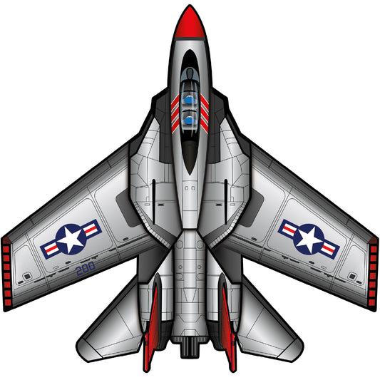 WindNSun SuperSized Fighter Jet Nylon Kite w/ 3D Cockpit, 57 Inches Wide