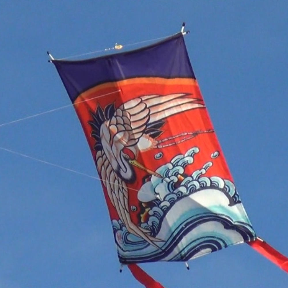WindNSun Limited Edition Mr. Toki Edo Crane Ripstop Nylon Collectors Kite lifestyle shot