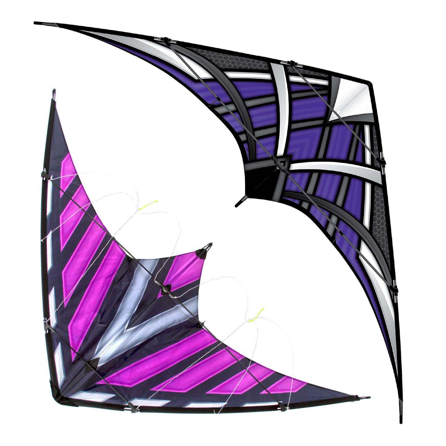 WindNSun NK93 + DC Sport 70 Dual Control Stunt Sport Kite Bundle in Purple