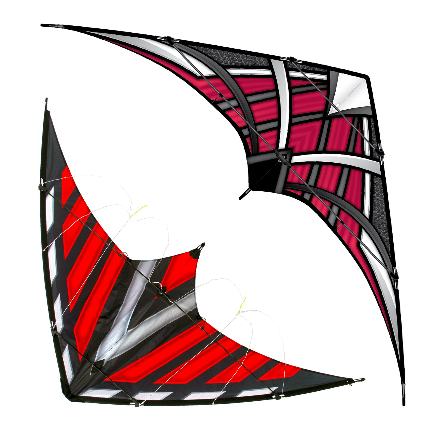 WindNSun NK93 + DC Sport 70 Dual Control Stunt Sport Kite Bundle in Red