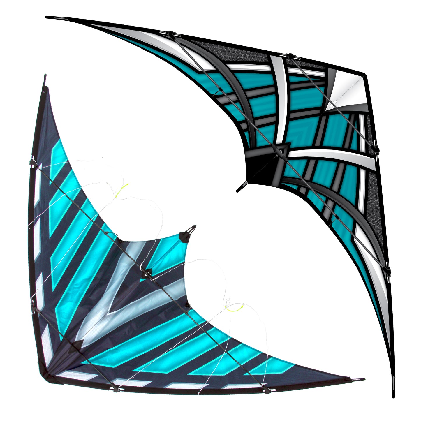WindNSun NK93 + DC Sport 70 Dual Control Stunt Sport Kite Bundle in Teal