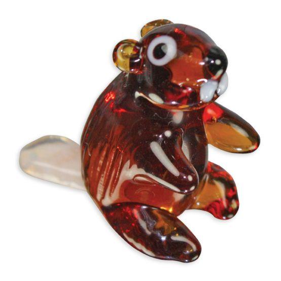 LookingGlass Bizee The Beaver Collectible Glass Miniature Figurine Product Image