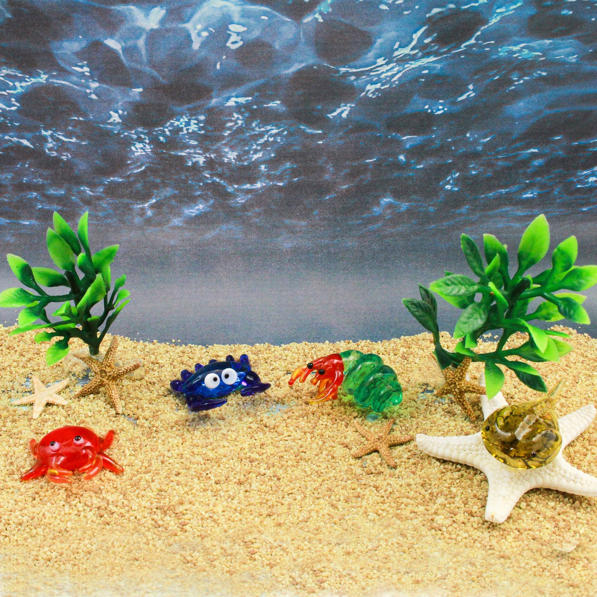 LookingGlass Crabs Set Minature Glass Collectibles dimensions