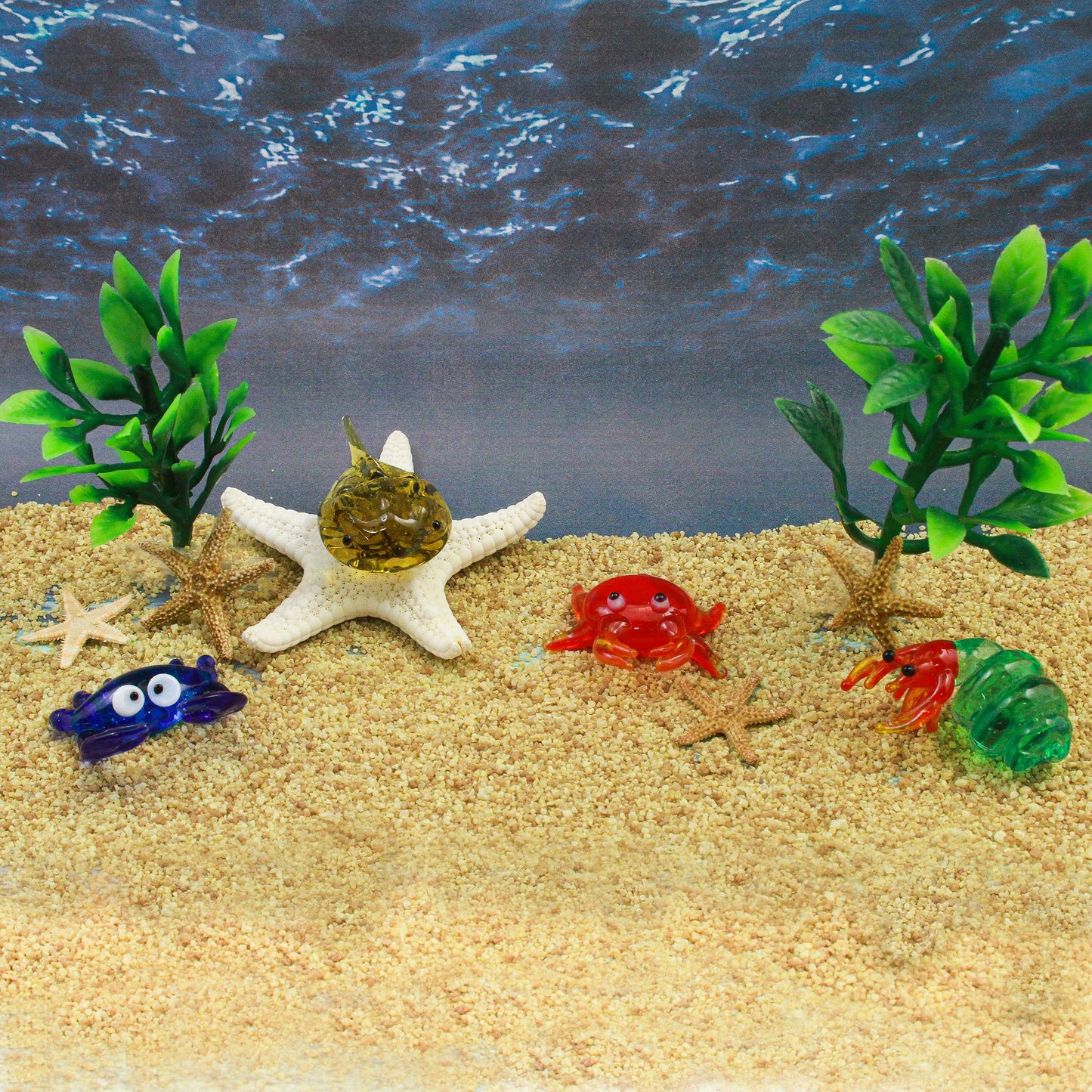 LookingGlass Crabs Set Minature Glass Collectibles lifestyle shot