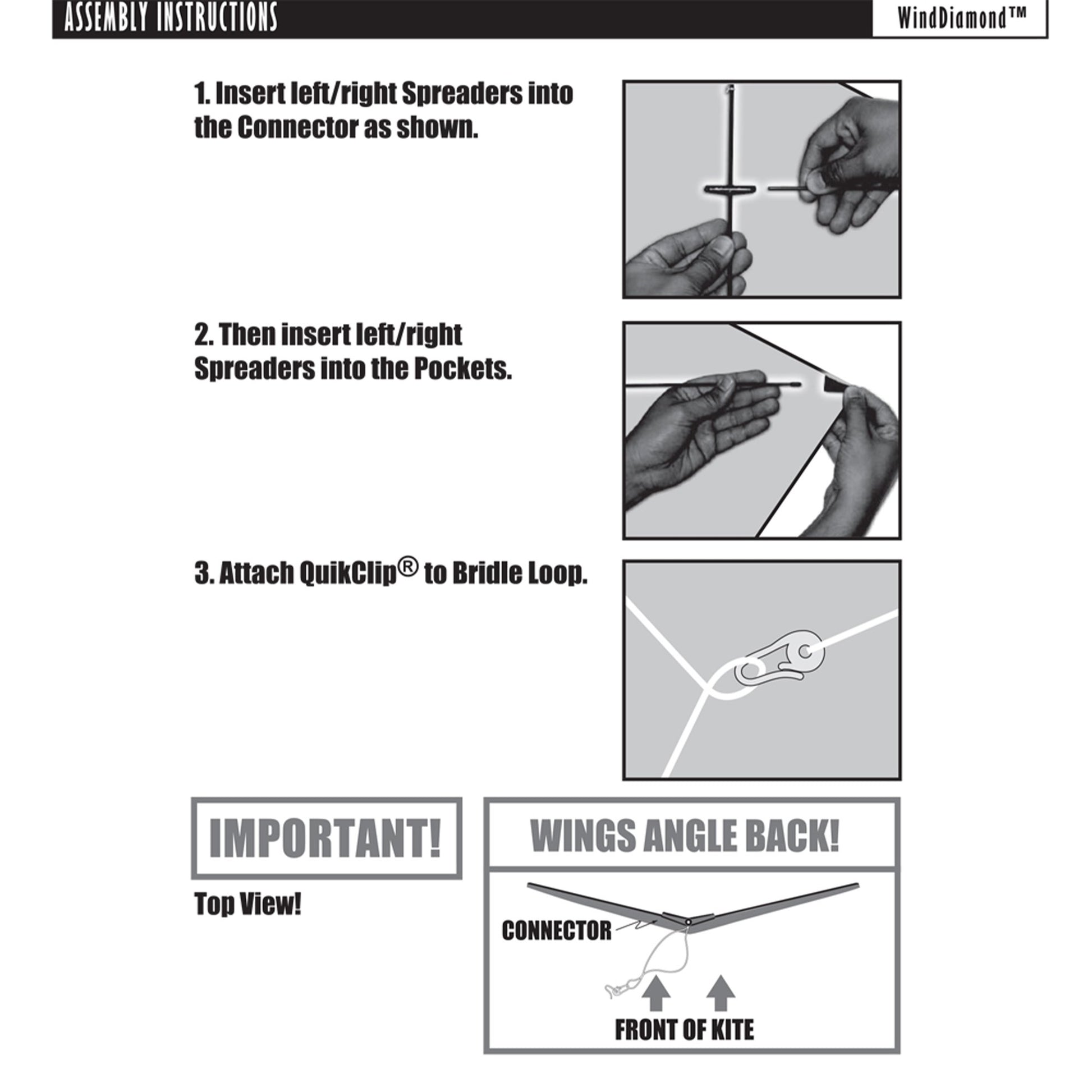 windnsun winddiamond nylon kite assembly instructions