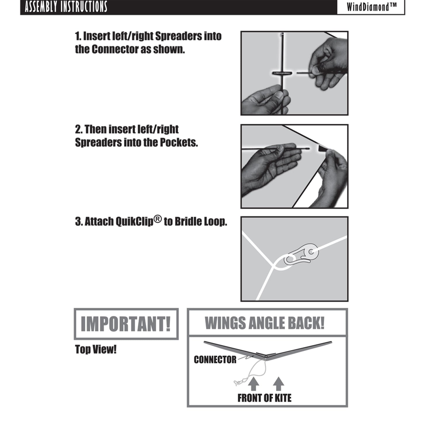 windnsun winddiamond nylon kite assembly instructions