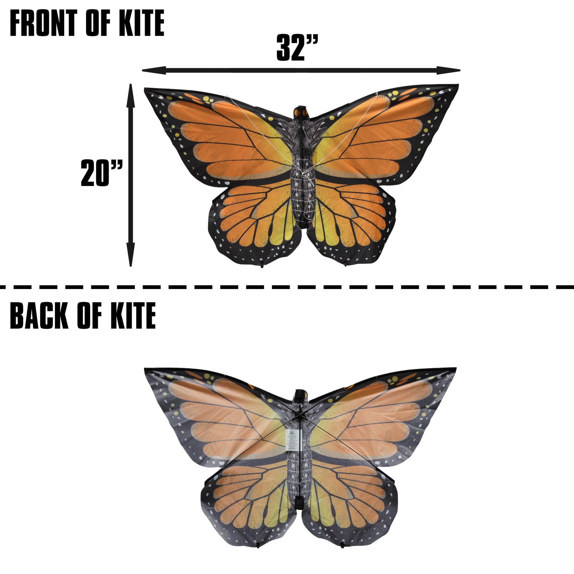 windnsun butterfly monarch nylon kite dimensions