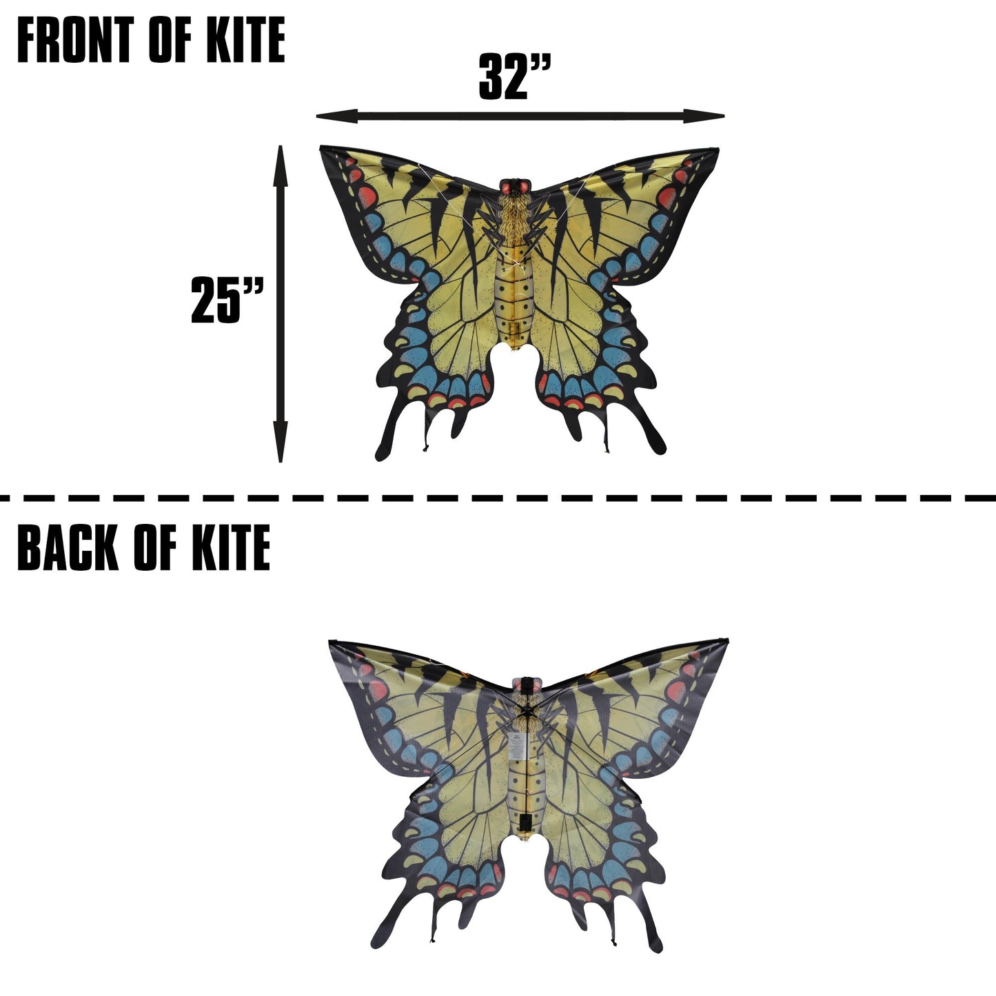 windnsun butterfly swallowtail nylon kite dimensions