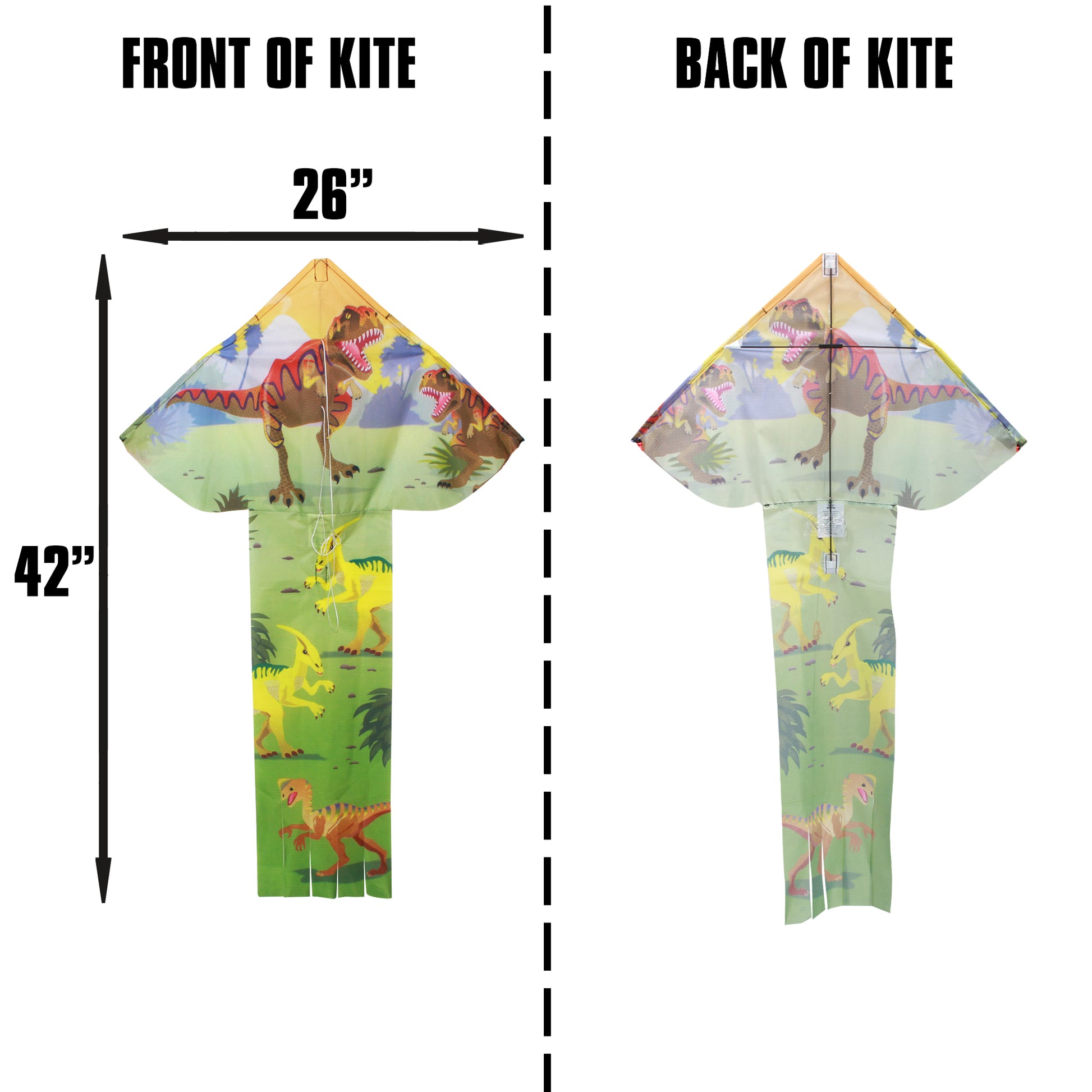 windnsun breezyfliers dinosaurs nylon kite dimensions