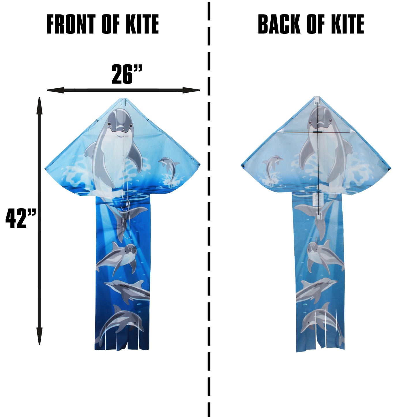 windnsun breezyfliers dolphins nylon kite dimensions