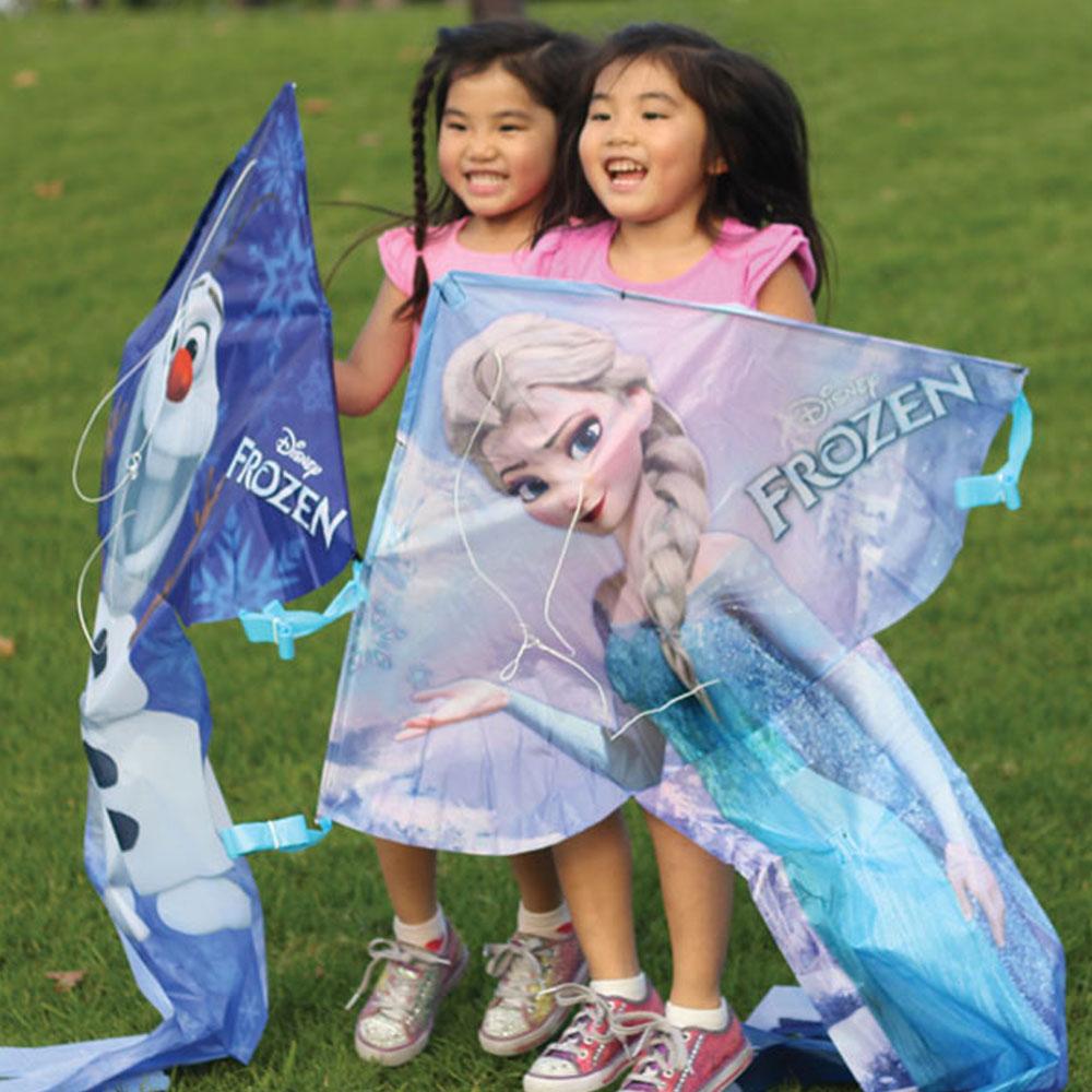WindNSun BreezyFliers 57 Frozen Elsa + X Kites SkyFlier 50 Frozen Nylon Kite Bundle photo of product in use