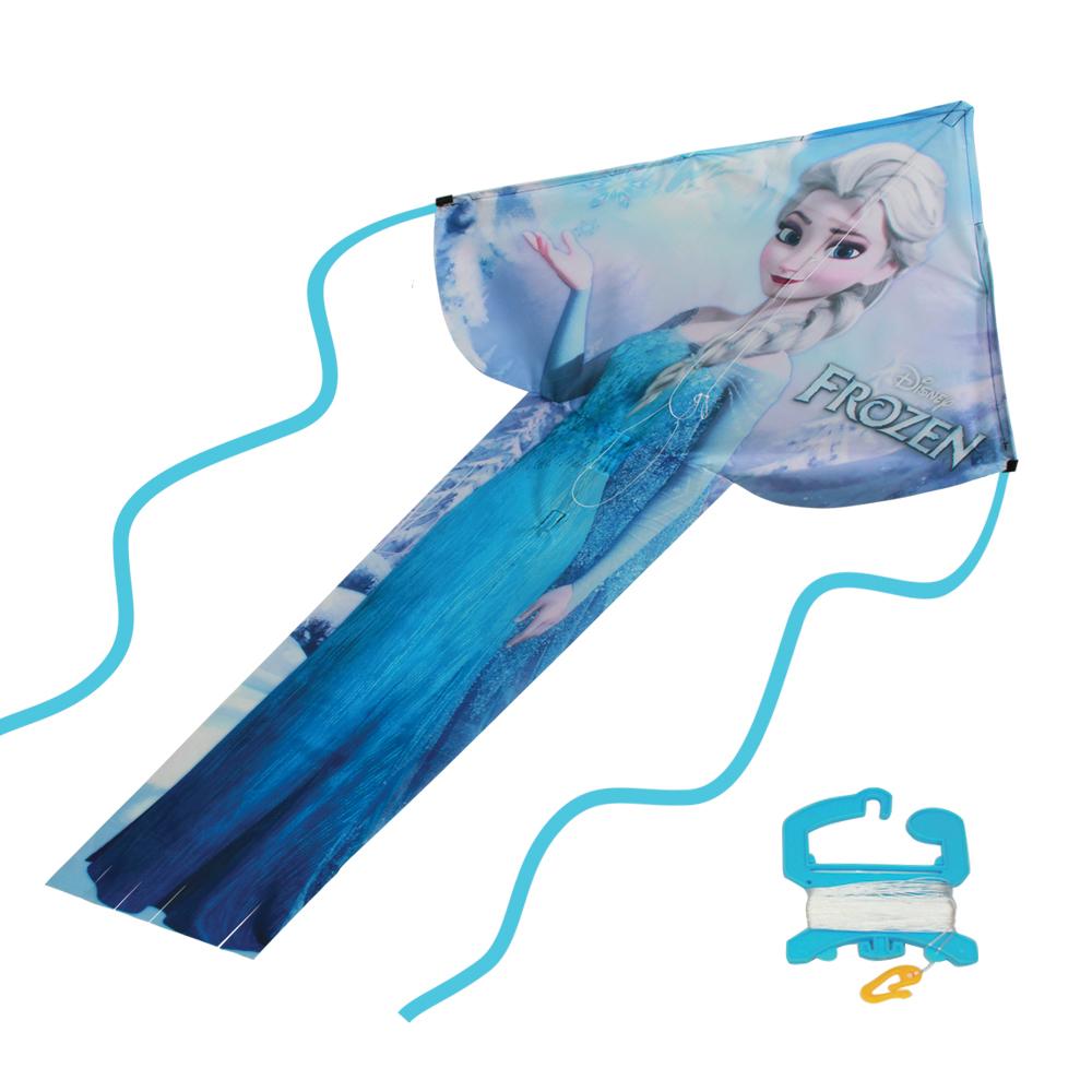 WindNSun BreezyFliers 57 Frozen Elsa + X Kites SkyFlier 50 Frozen Nylon Kite Bundle photo showing handle