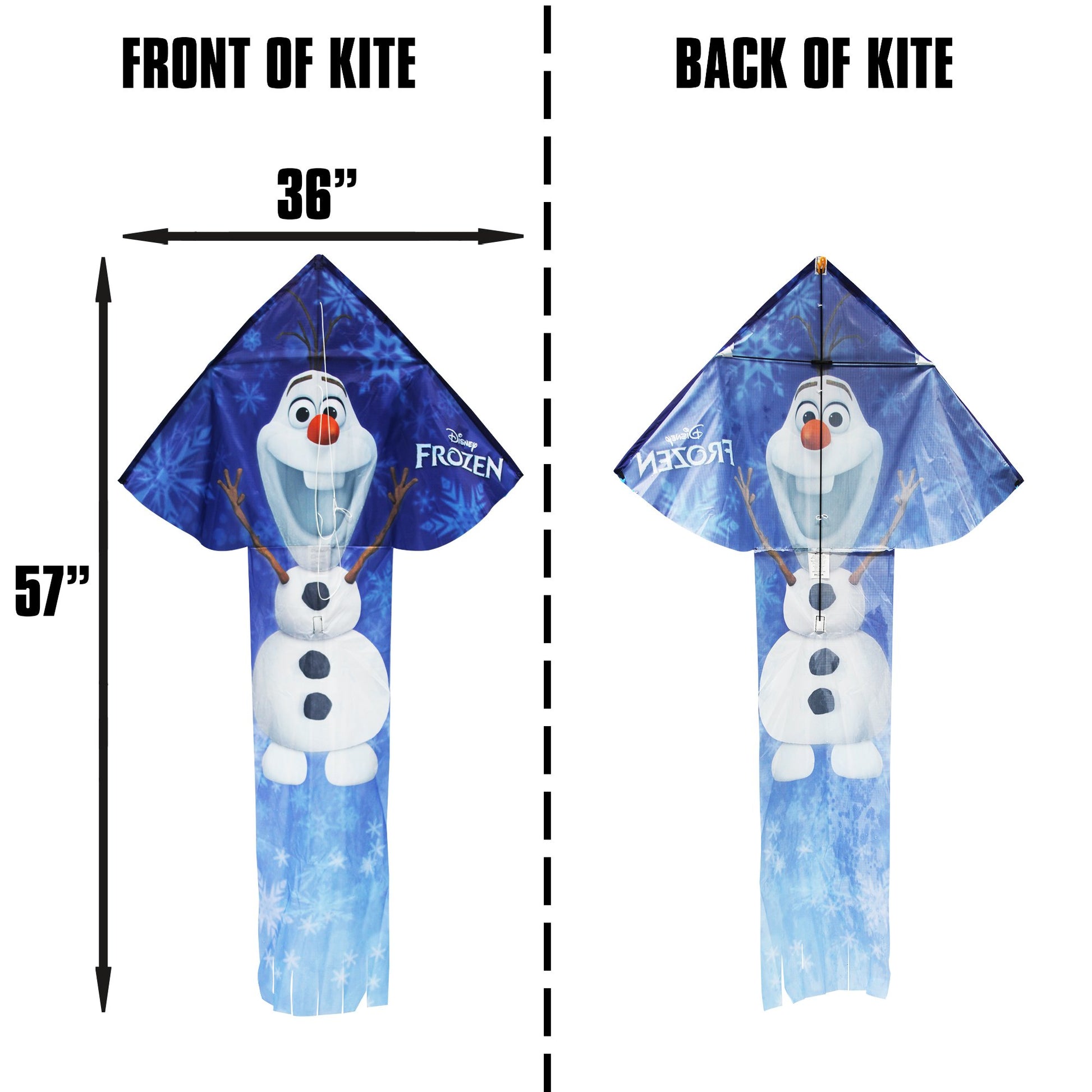 WindNSun BreezyFliers 57 Frozen Olaf + X Kites SuperSled Frozen 2 Nylon Kite Bundle dimensions