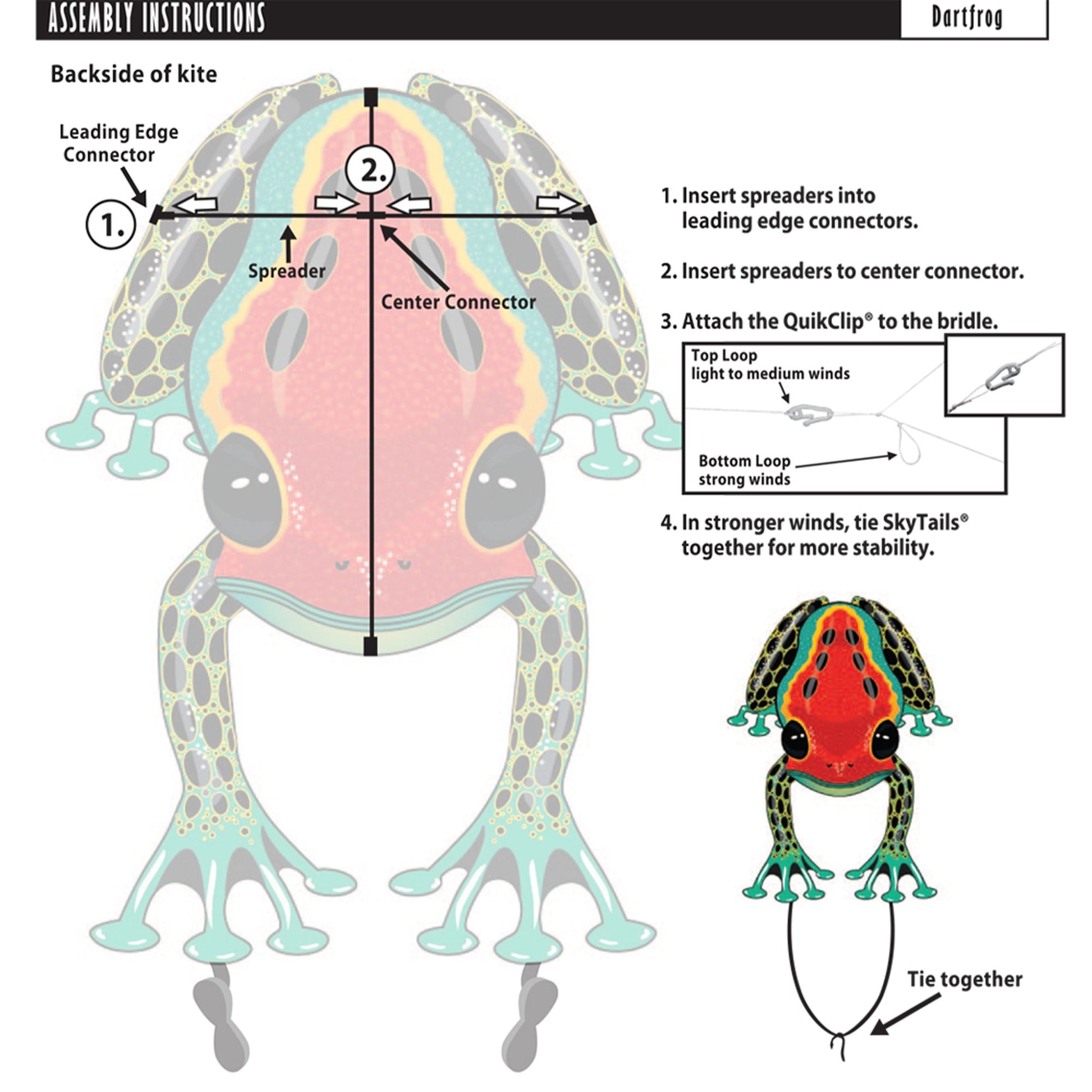 windnsun rainforest dartfrog nylon kite assembly instructions