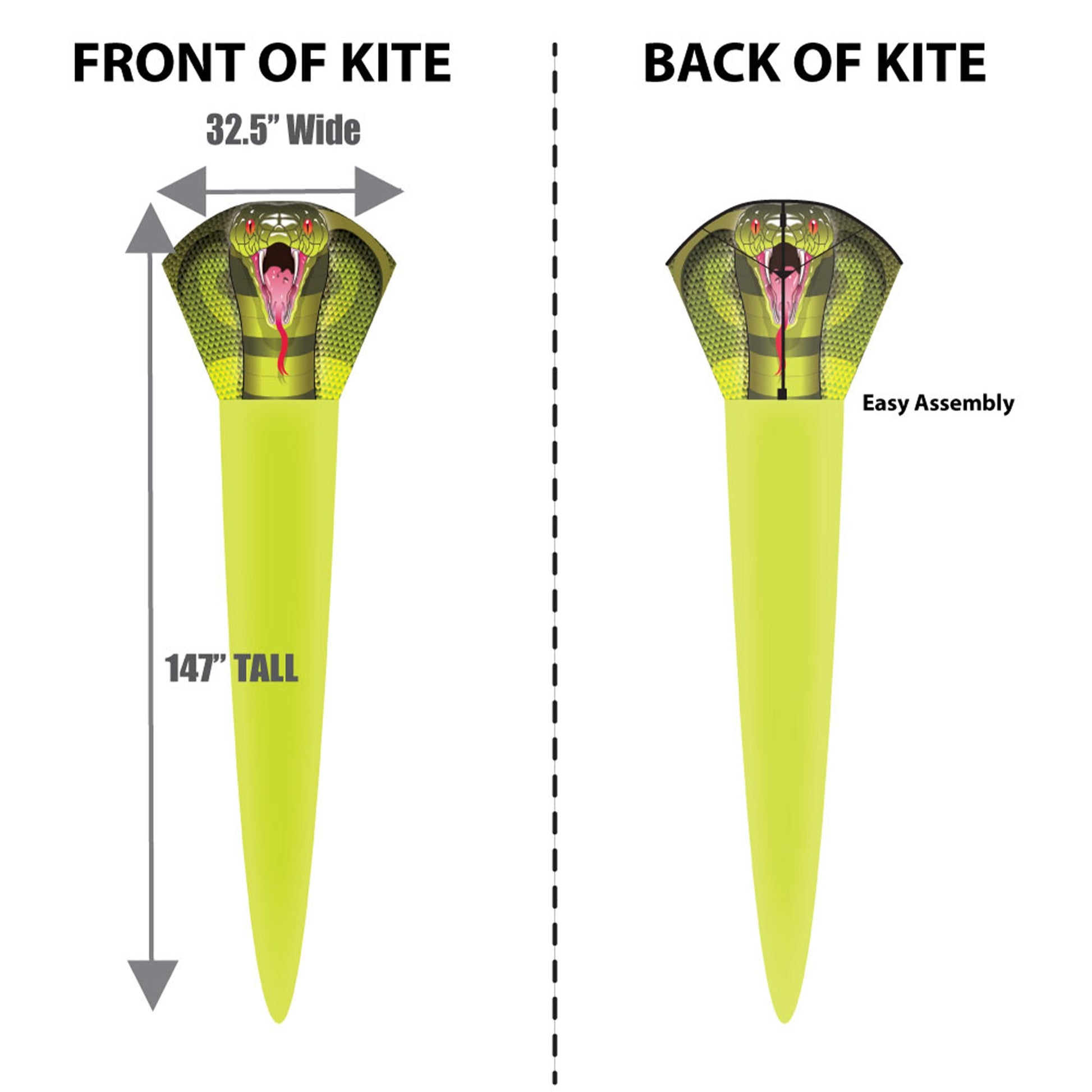 windnsun rainforest kingcobra nylon kite dimensions