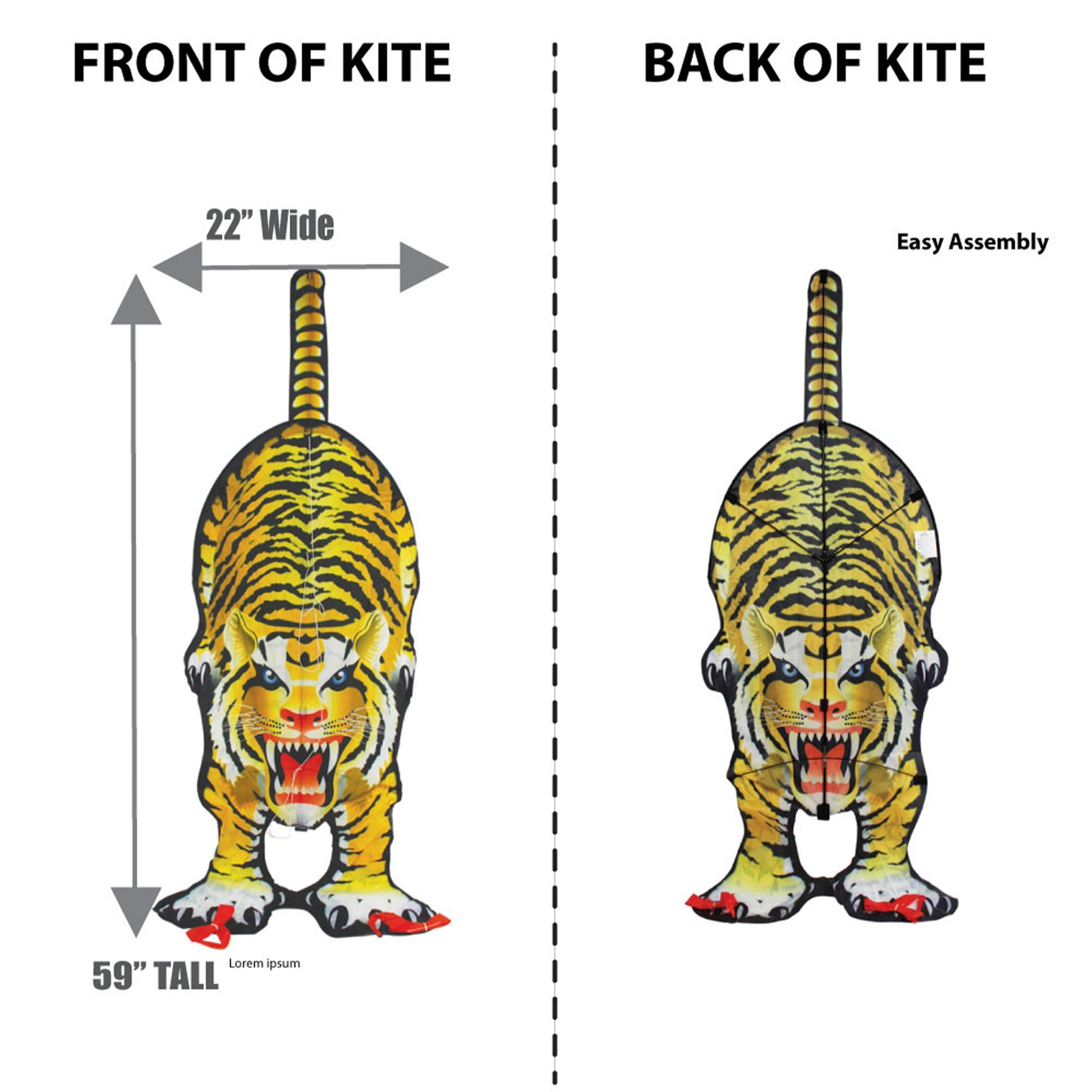 windnsun skyzoo tiger nylon kite dimensions
